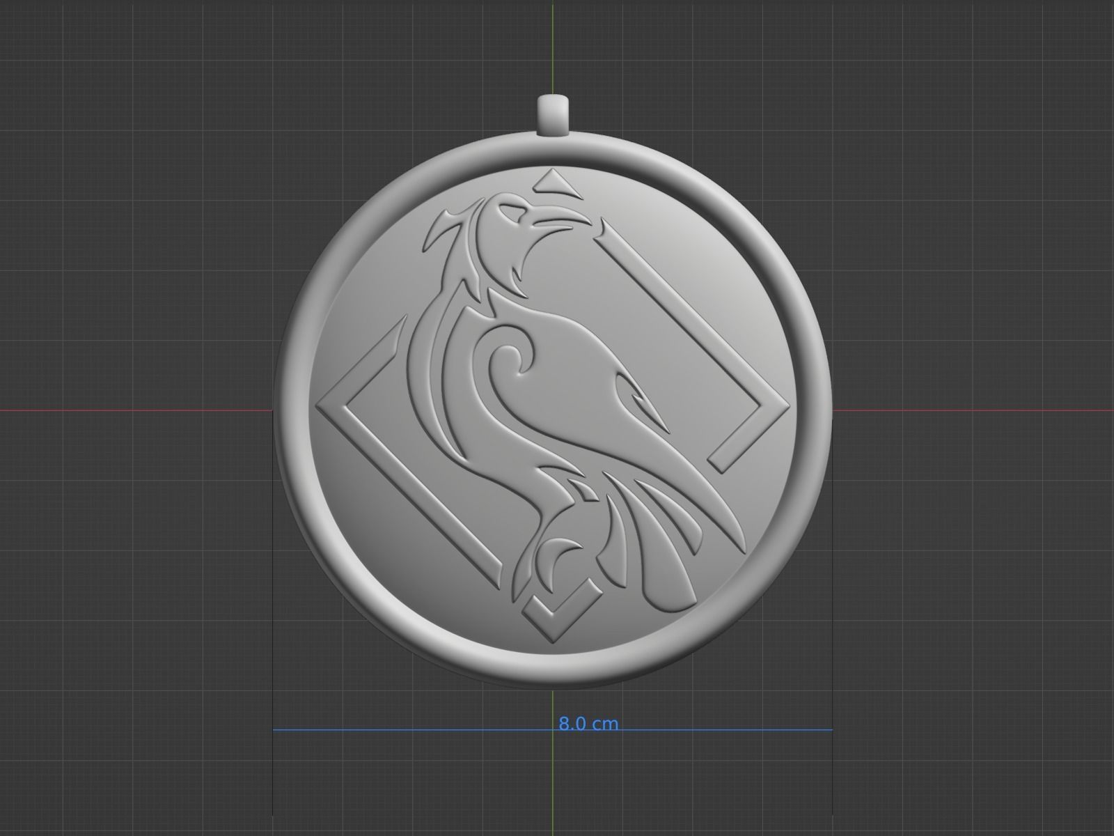 Genshin Impact Fischl von Luftschloss Narfidort Emblem pendant 3D print model_3