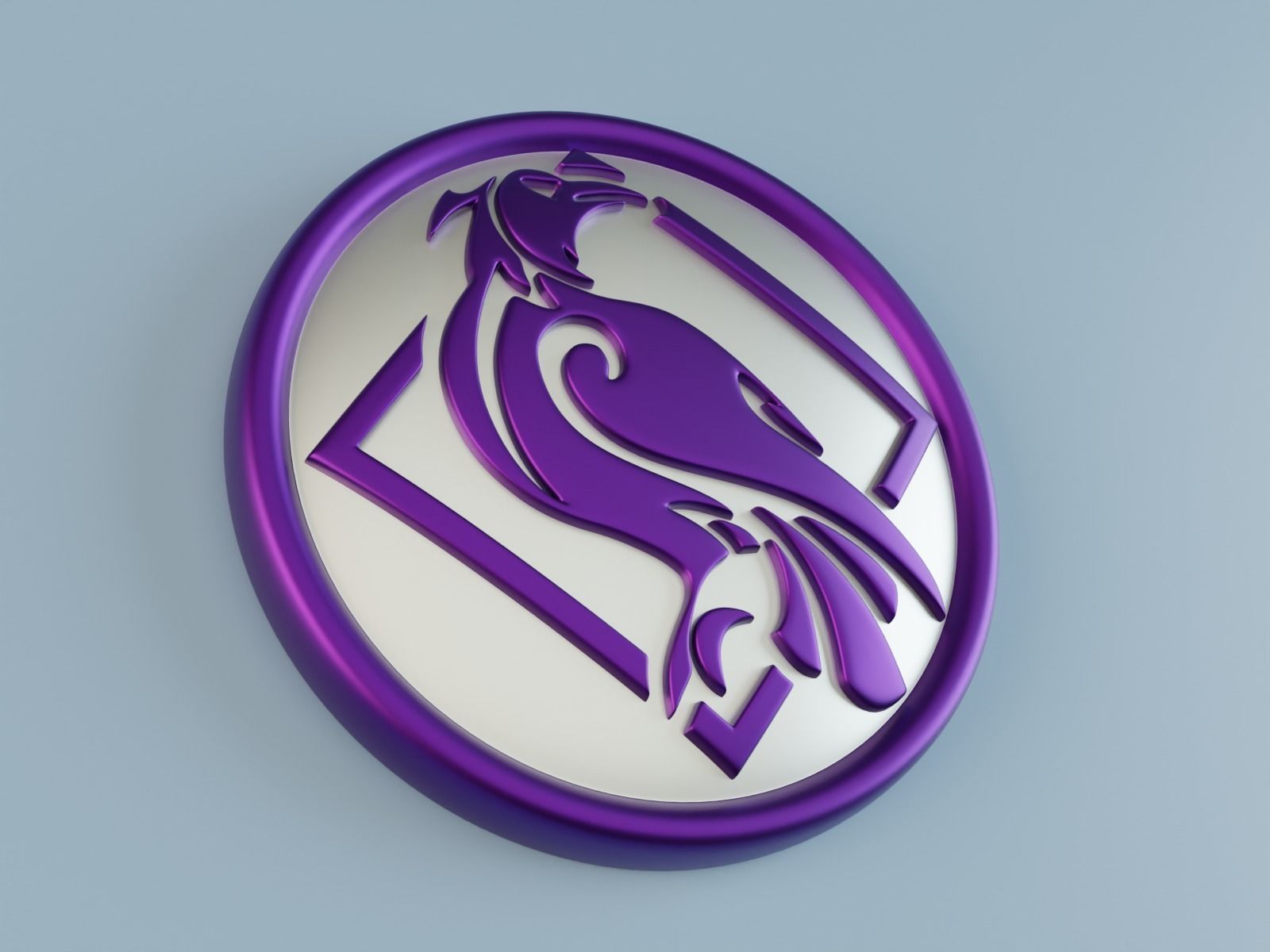 Genshin Impact Fischl von Luftschloss Narfidort Emblem pendant 3D print model_9