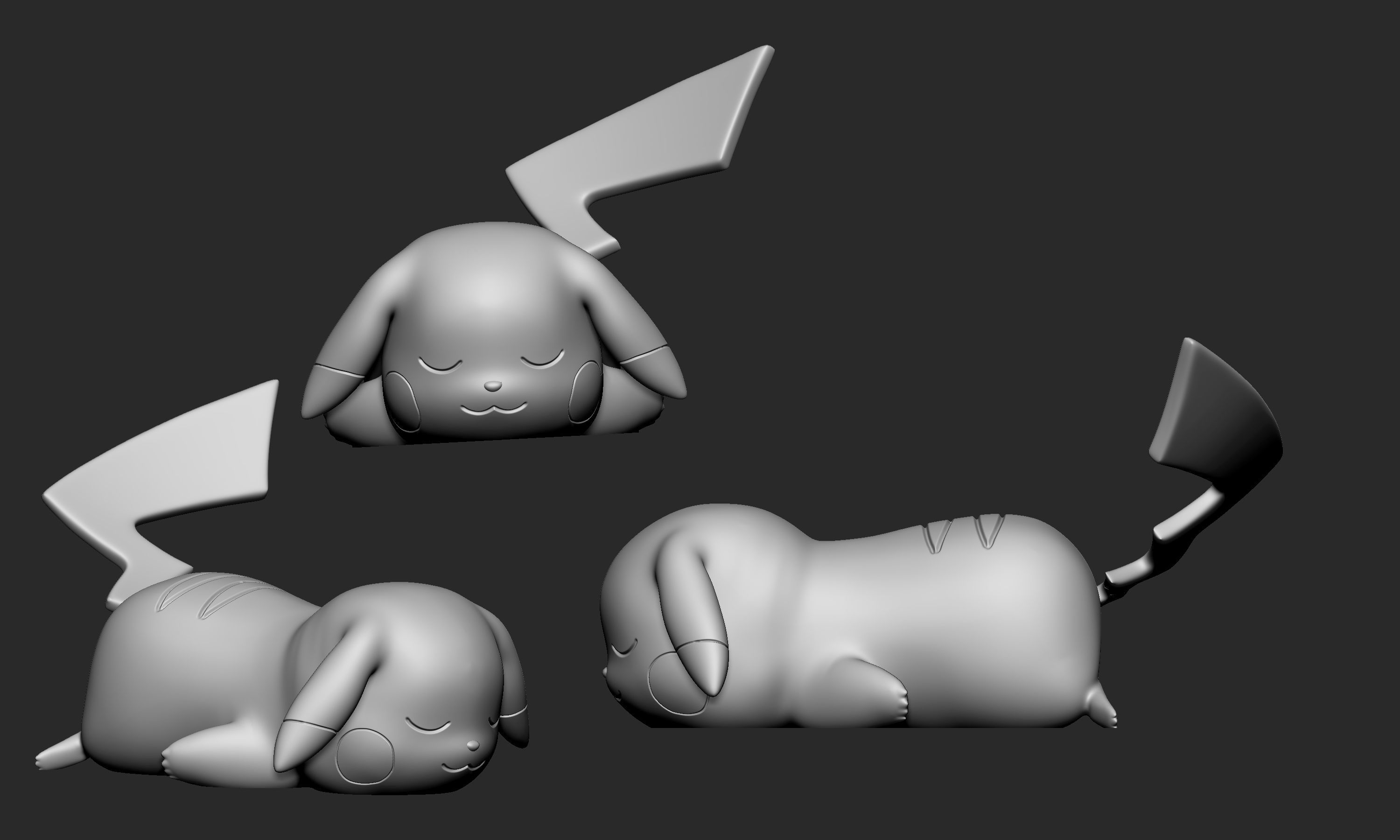 Pokemon - Sleeping Pikachu Free 3D print model_5