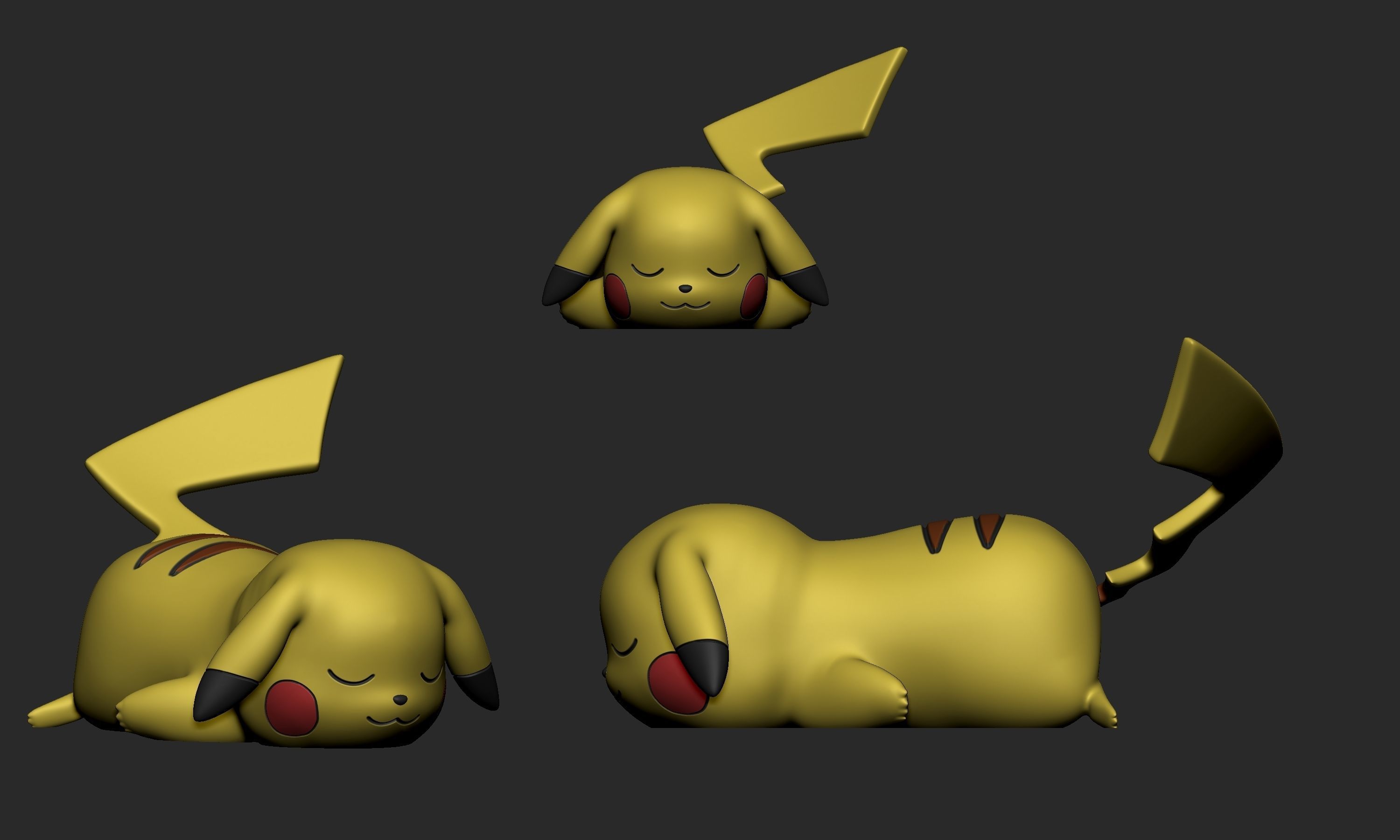 Pokemon - Sleeping Pikachu Free 3D print model_3