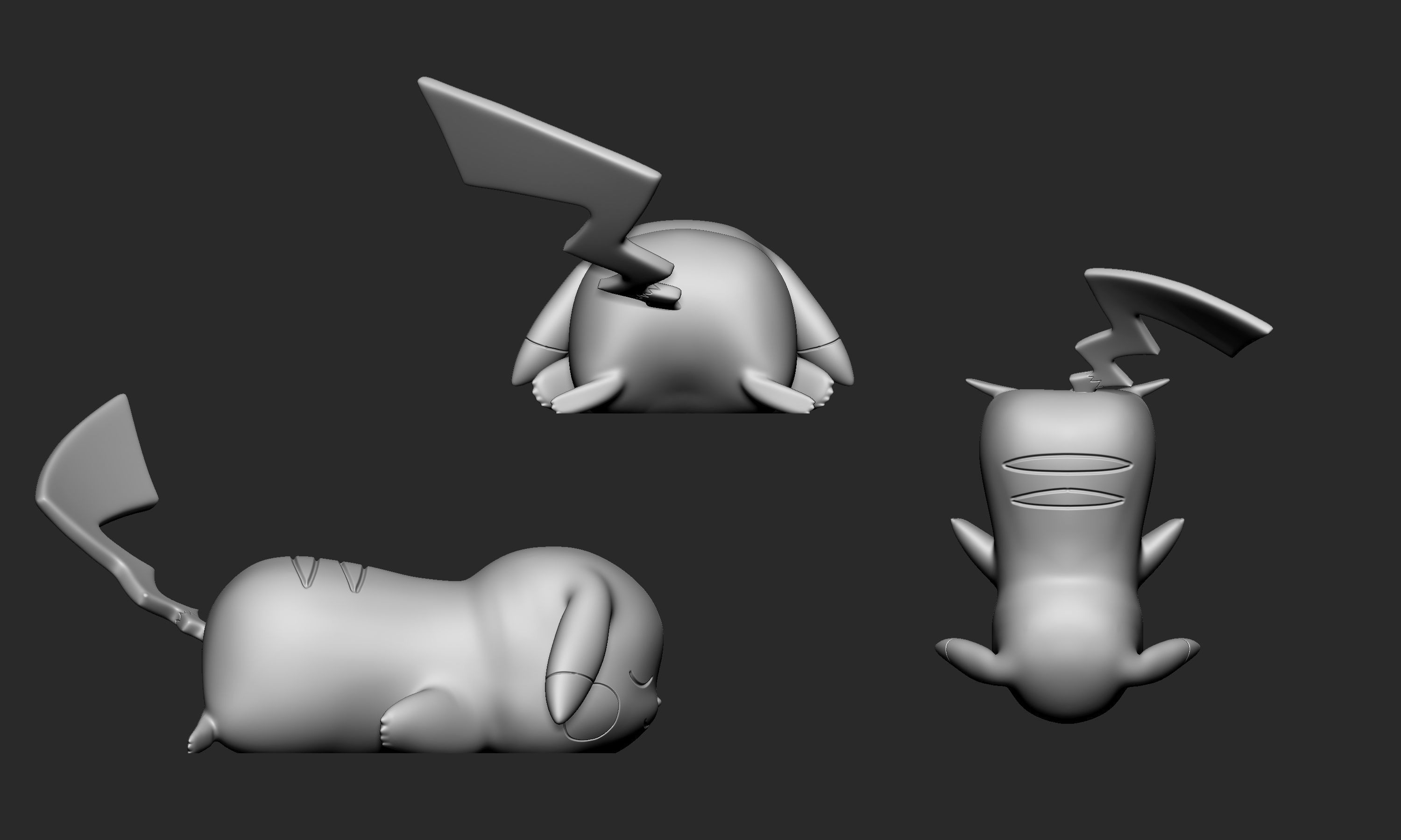 Pokemon - Sleeping Pikachu Free 3D print model_6