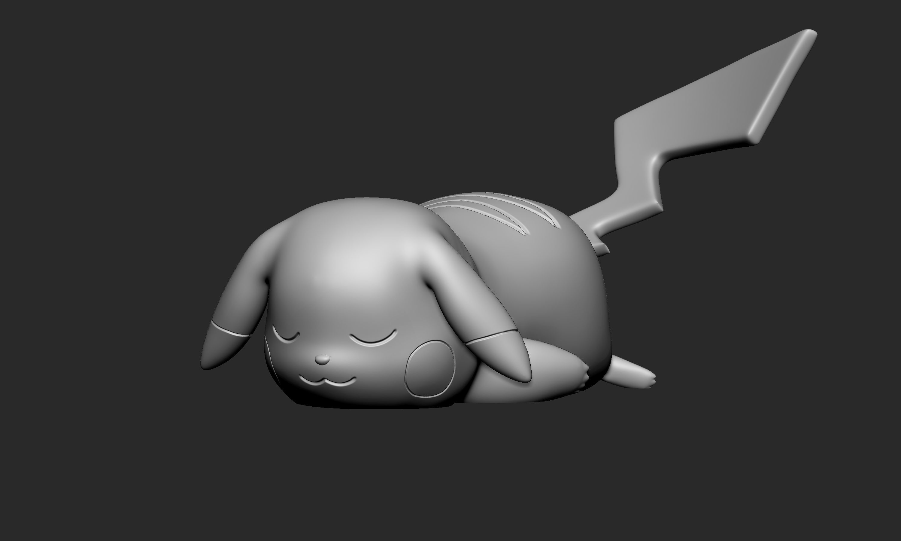 Pokemon - Sleeping Pikachu Free 3D print model_4