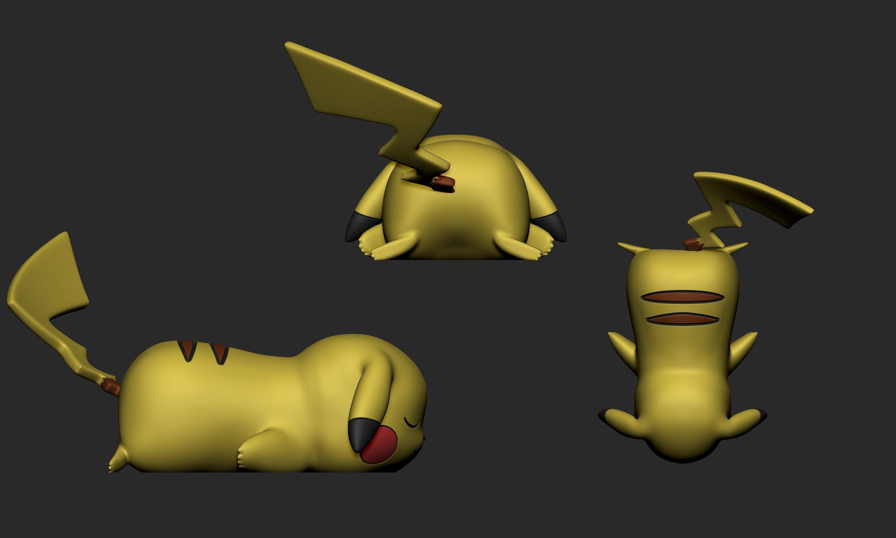 Pokemon - Sleeping Pikachu Free 3D print model_2