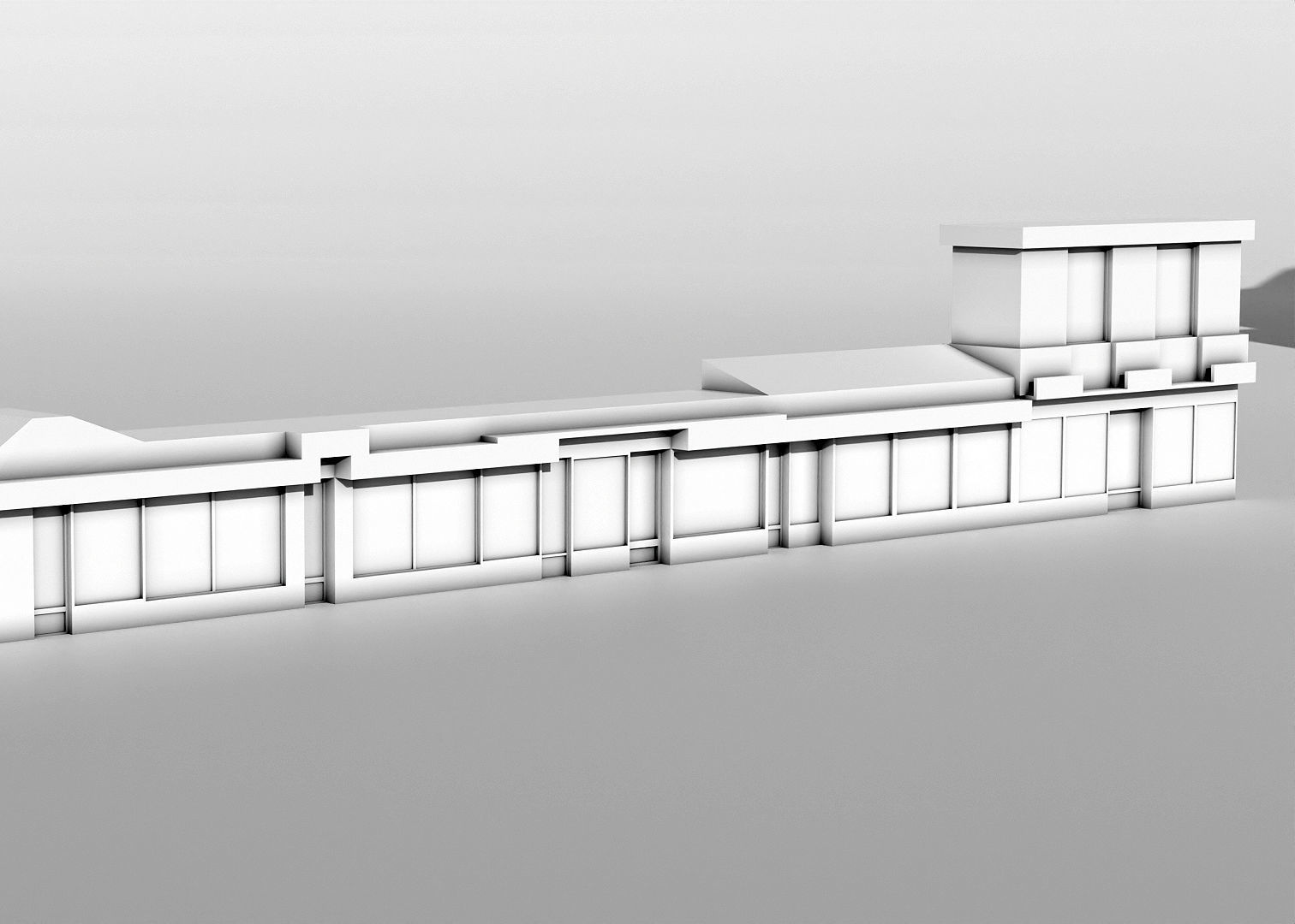 untextured models of buildings and shop buildings Low-poly 3D model_4