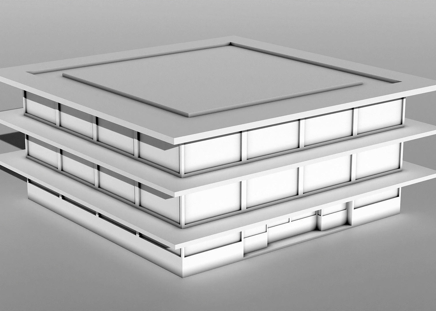 untextured models of buildings and shop buildings Low-poly 3D model_3