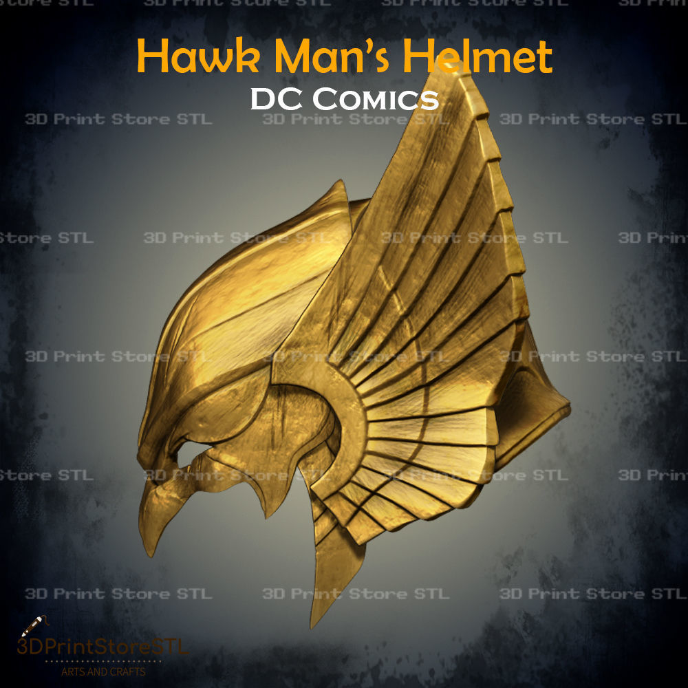Hawkman Helmet Cosplay DC Comics - STL File 3D print model_2