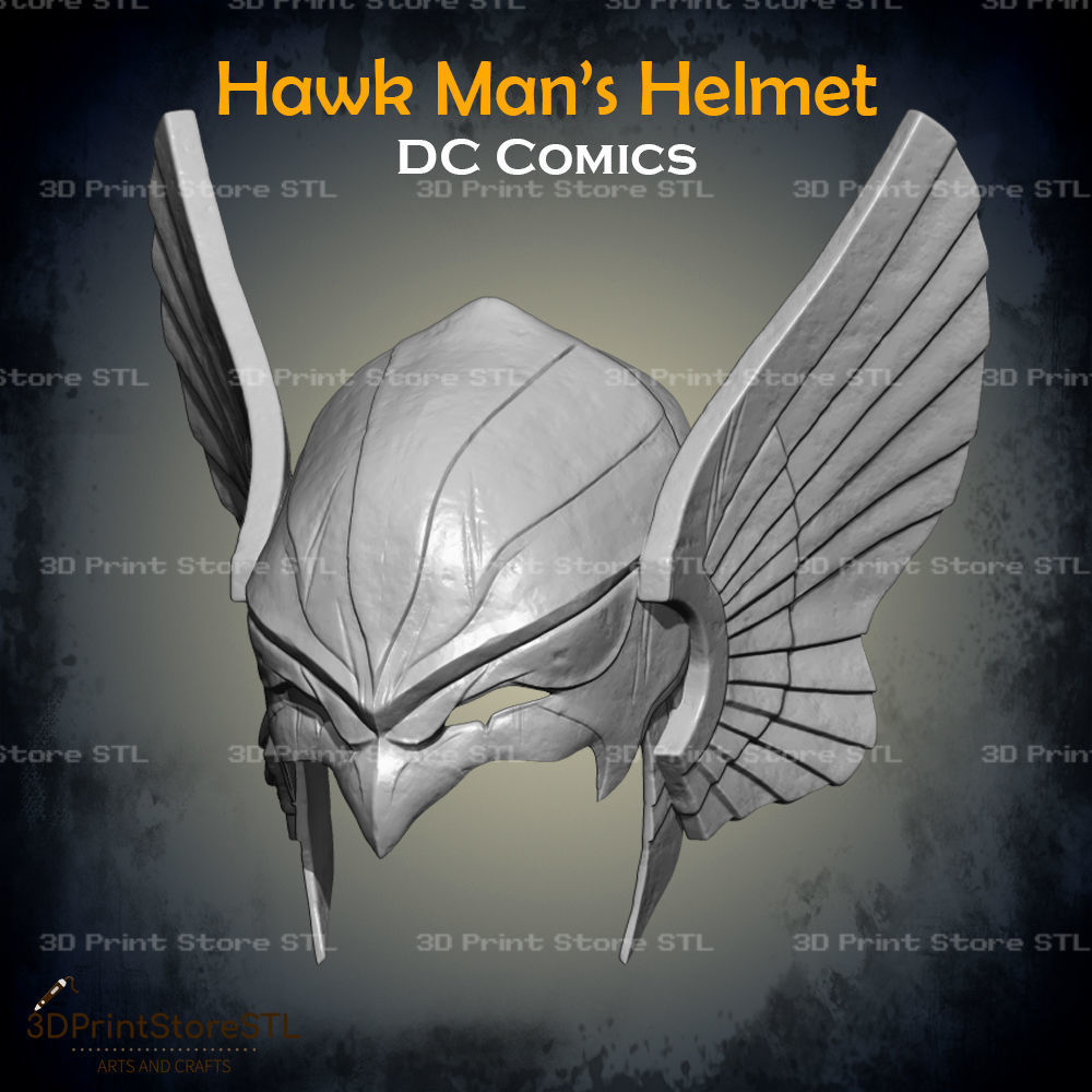 Hawkman Helmet Cosplay DC Comics - STL File 3D print model_4