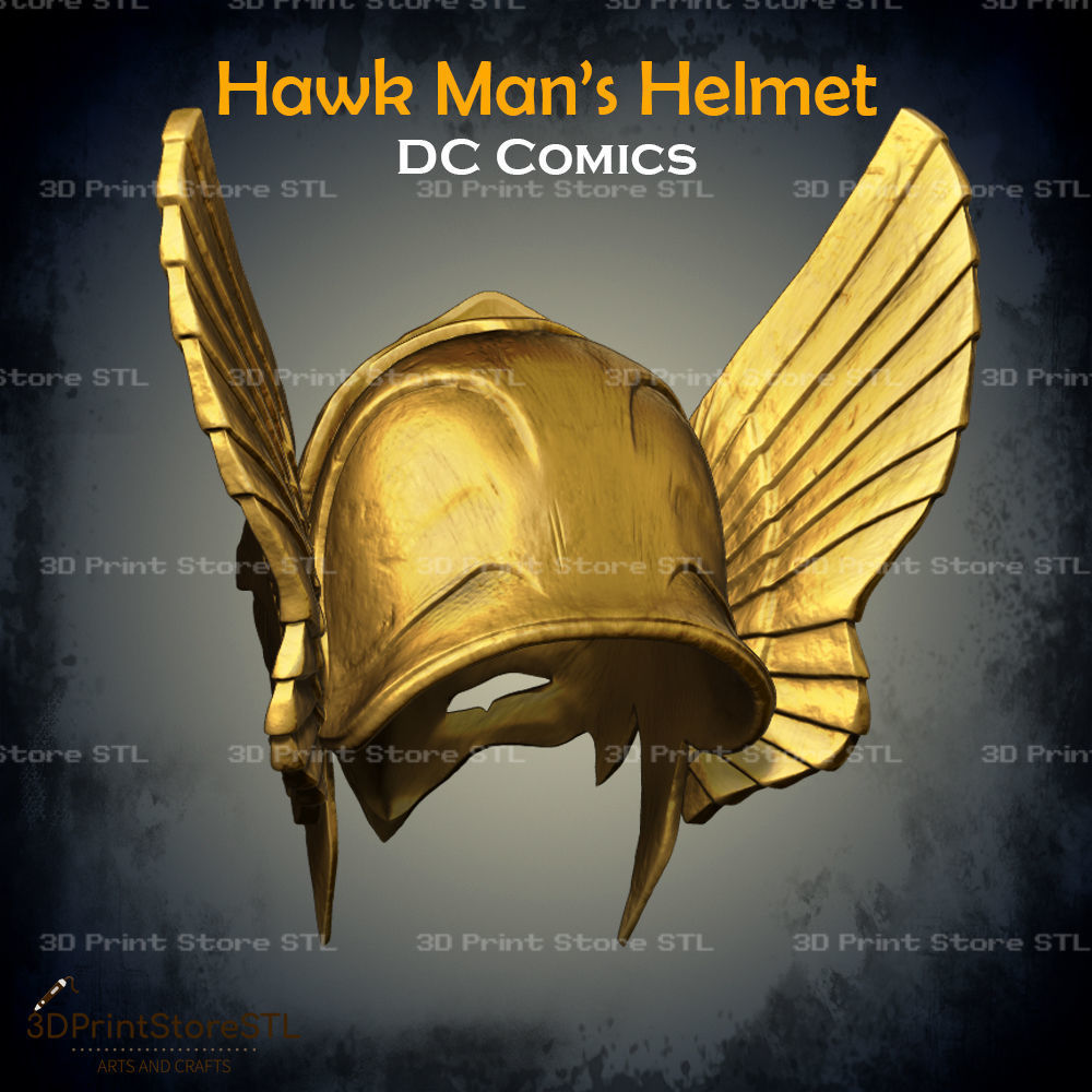 Hawkman Helmet Cosplay DC Comics - STL File 3D print model_3