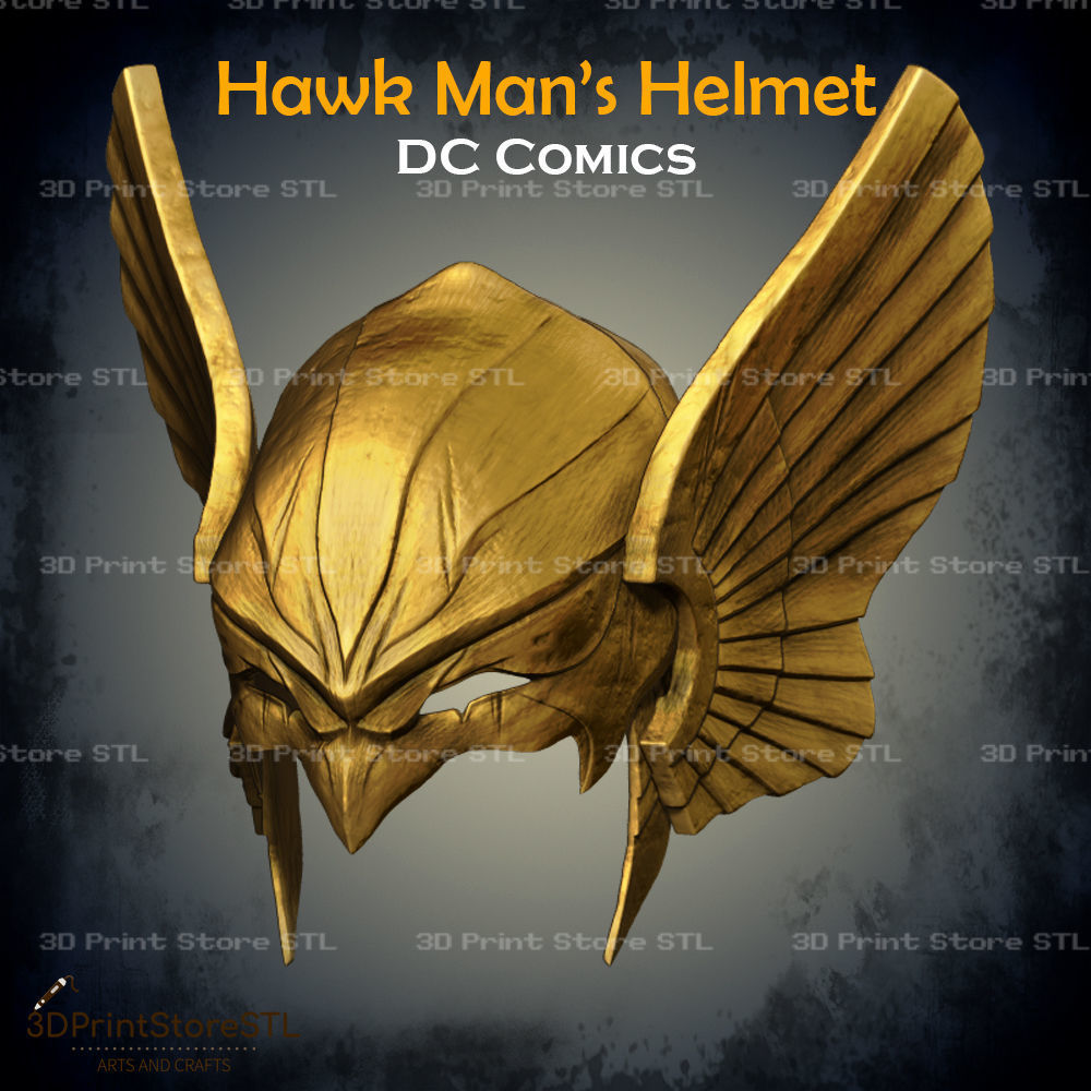 Hawkman Helmet Cosplay DC Comics - STL File 3D print model_1