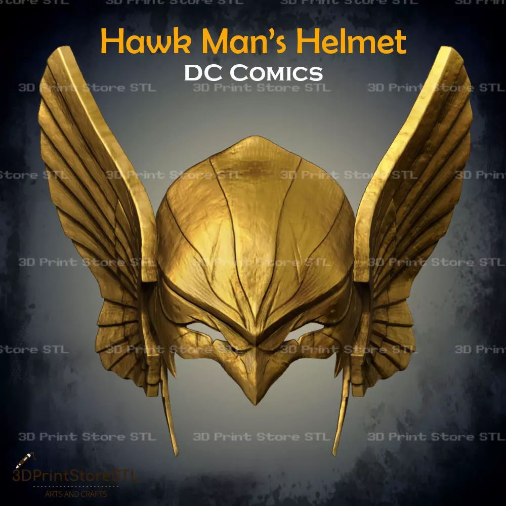 Hawkman Helmet Cosplay DC Comics - STL File 3D print model_0