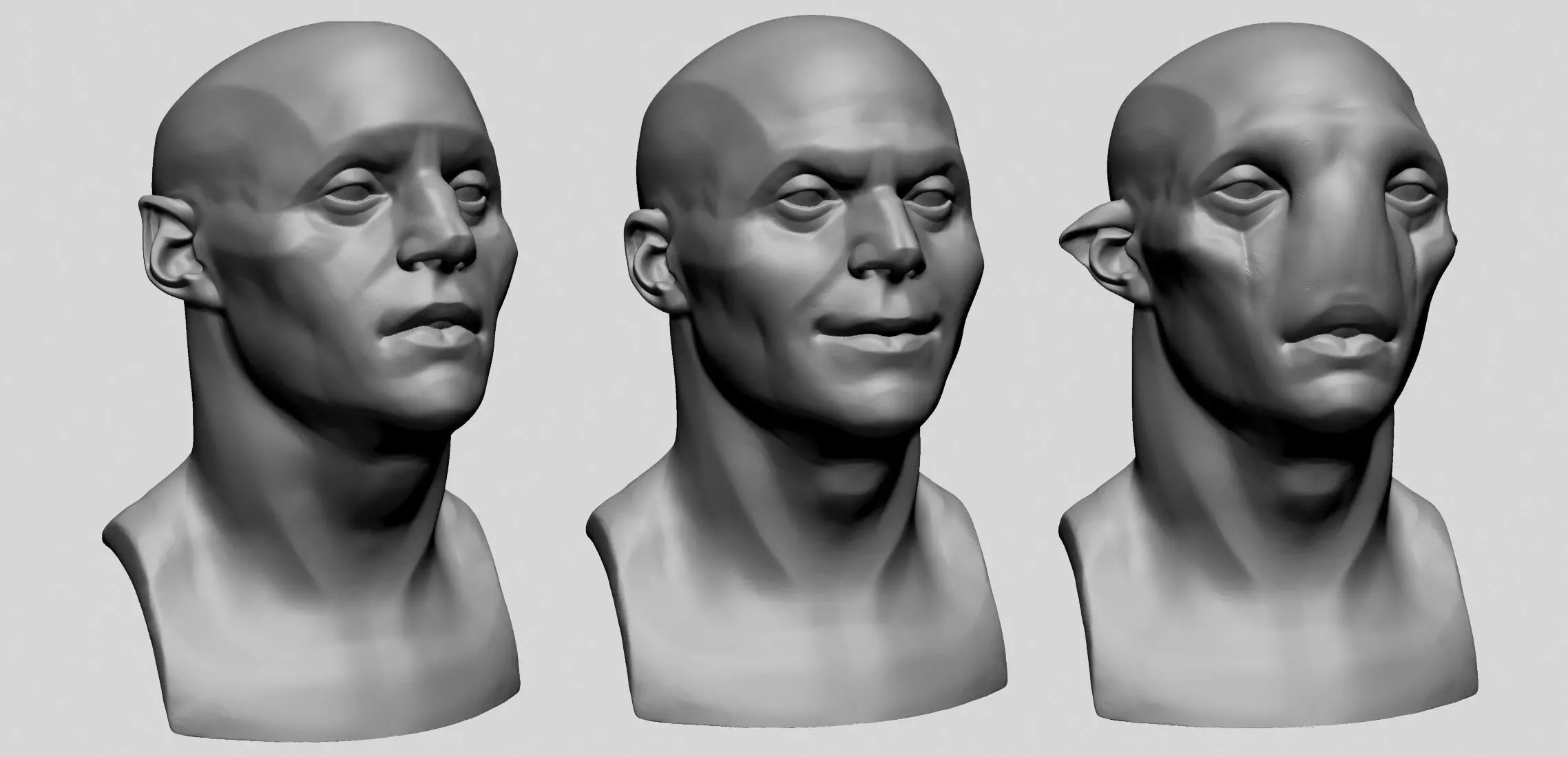 Male Head Planes and Different Shapes 3D model_0