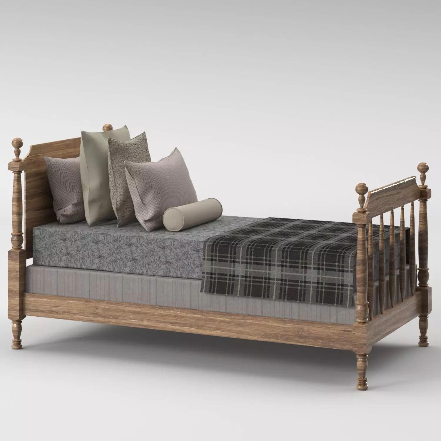 Bed for bedroom interior 3D model_0