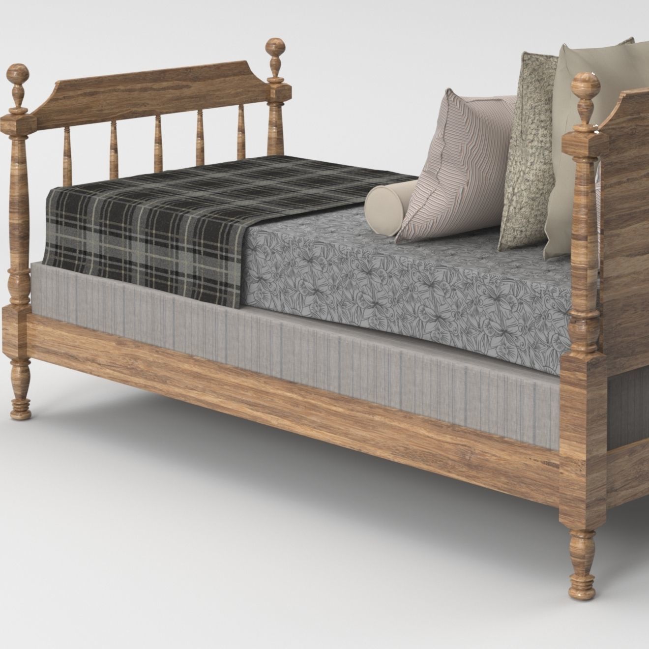 Bed for bedroom interior 3D model_2