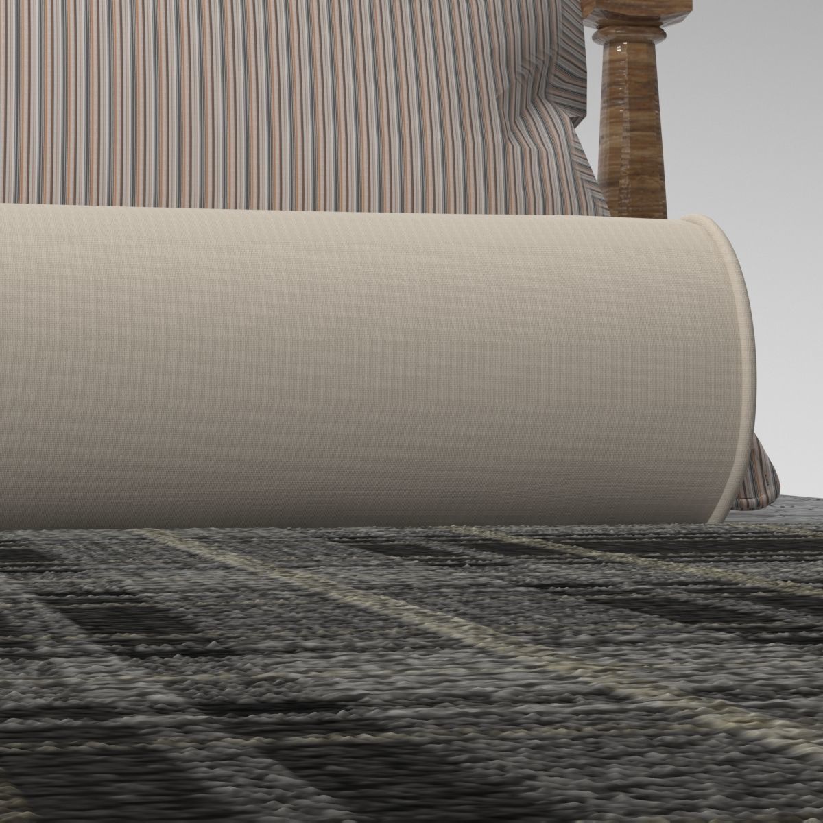 Bed for bedroom interior 3D model_1