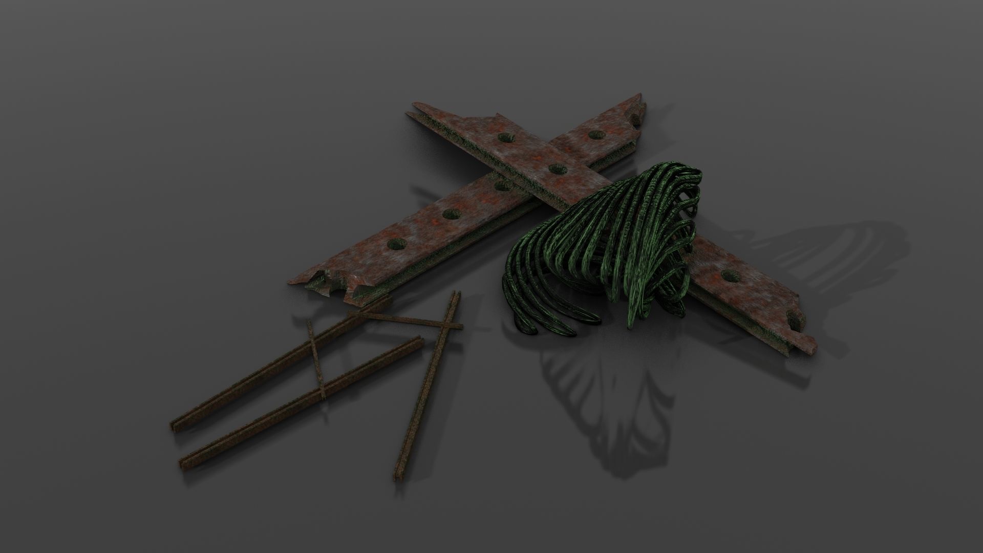 complete package of abandoned factory scenes Low-poly 3D model_9