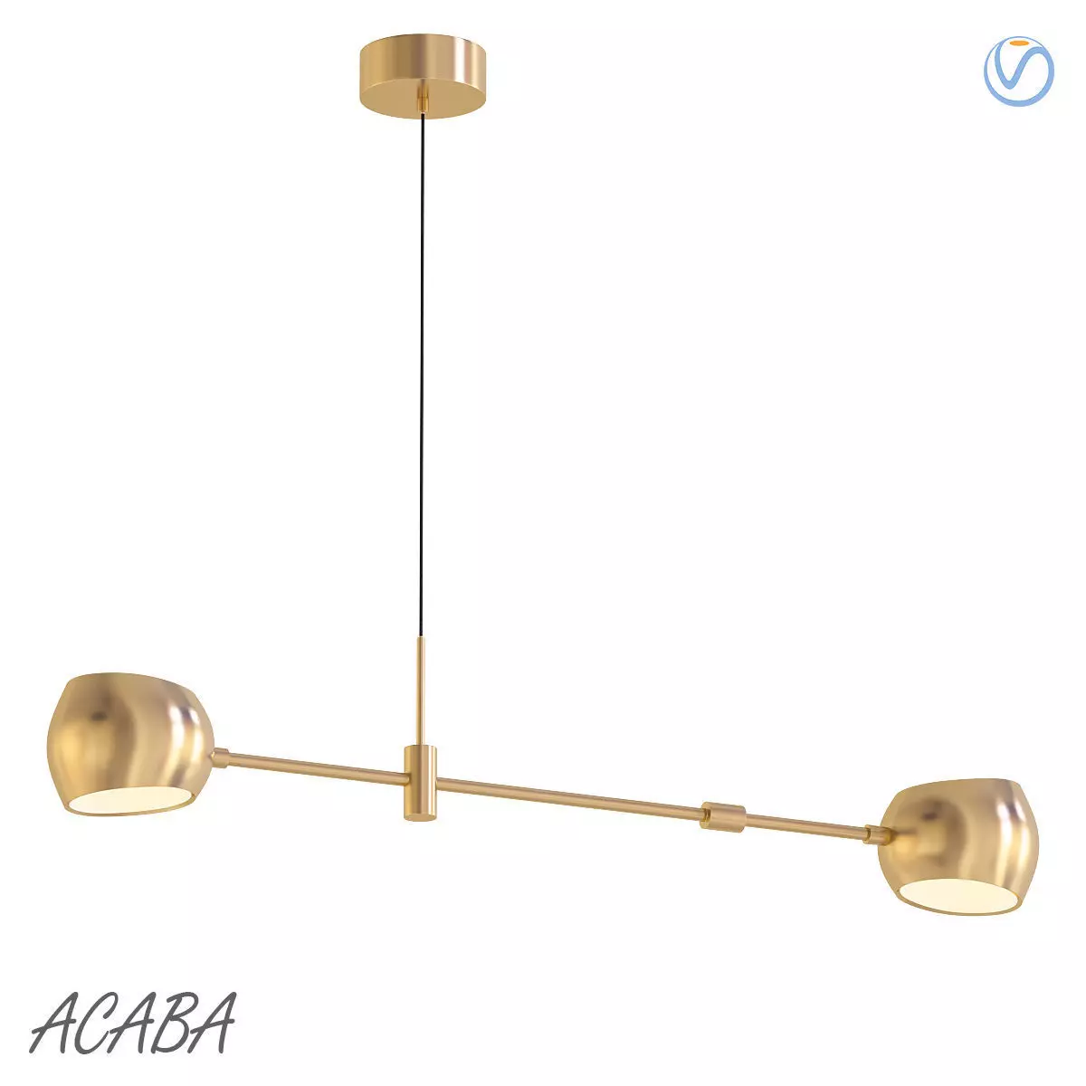ACABA pendant light in gold 3D model