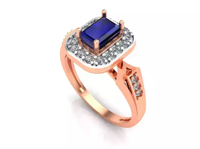0120 - Fancy Blue Stone Ladies Ring