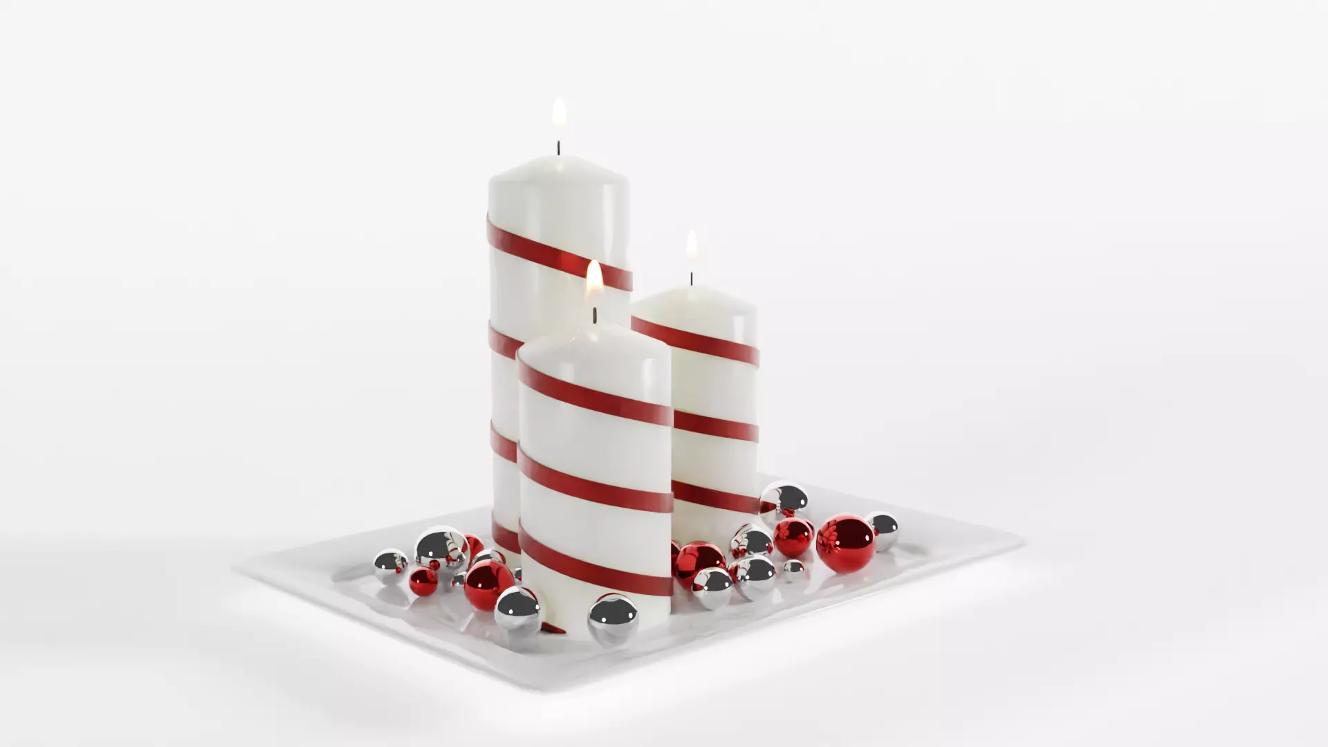 Decorative Christmas Candles 3D model_0