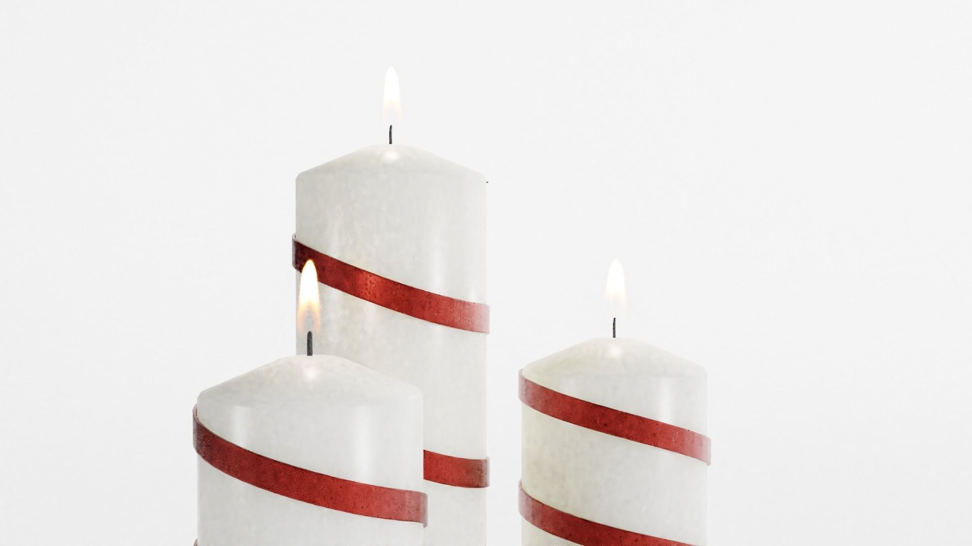 Decorative Christmas Candles 3D model_2