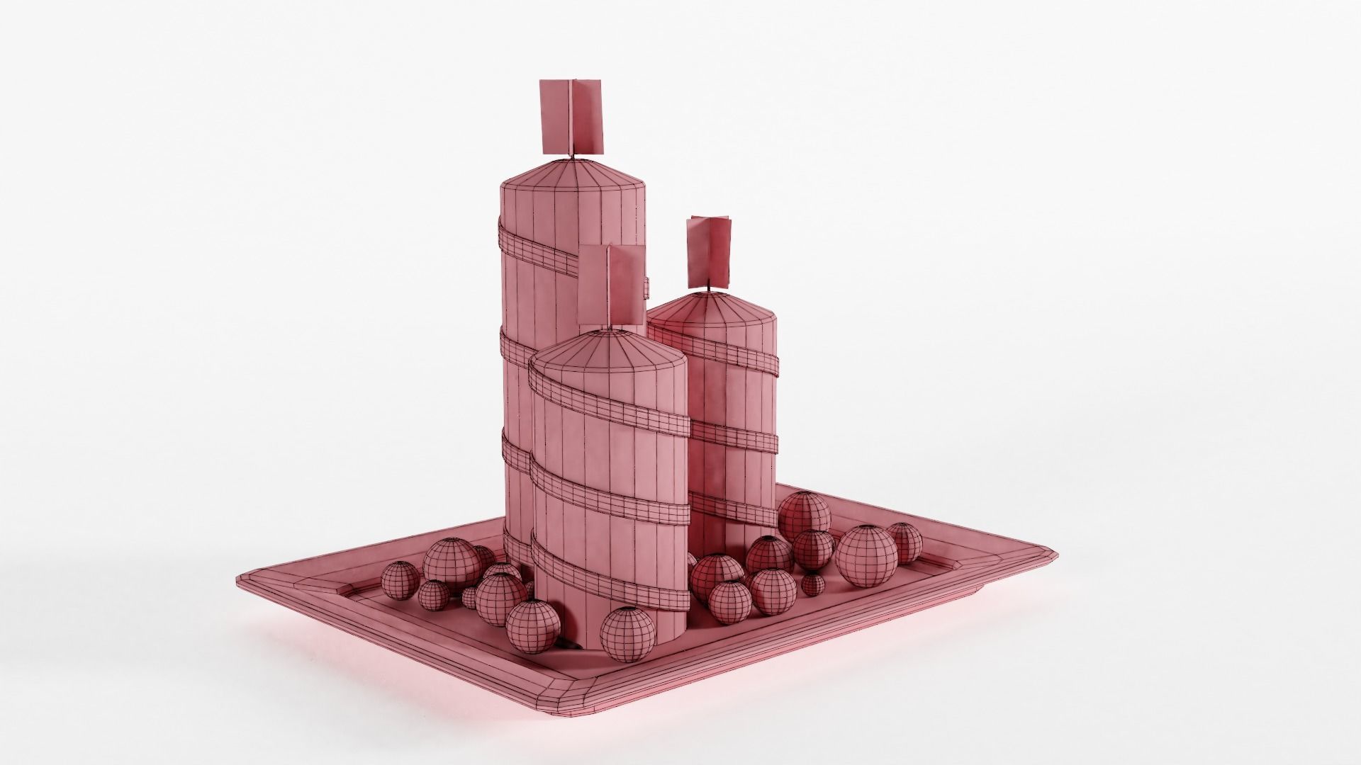 Decorative Christmas Candles 3D model_5