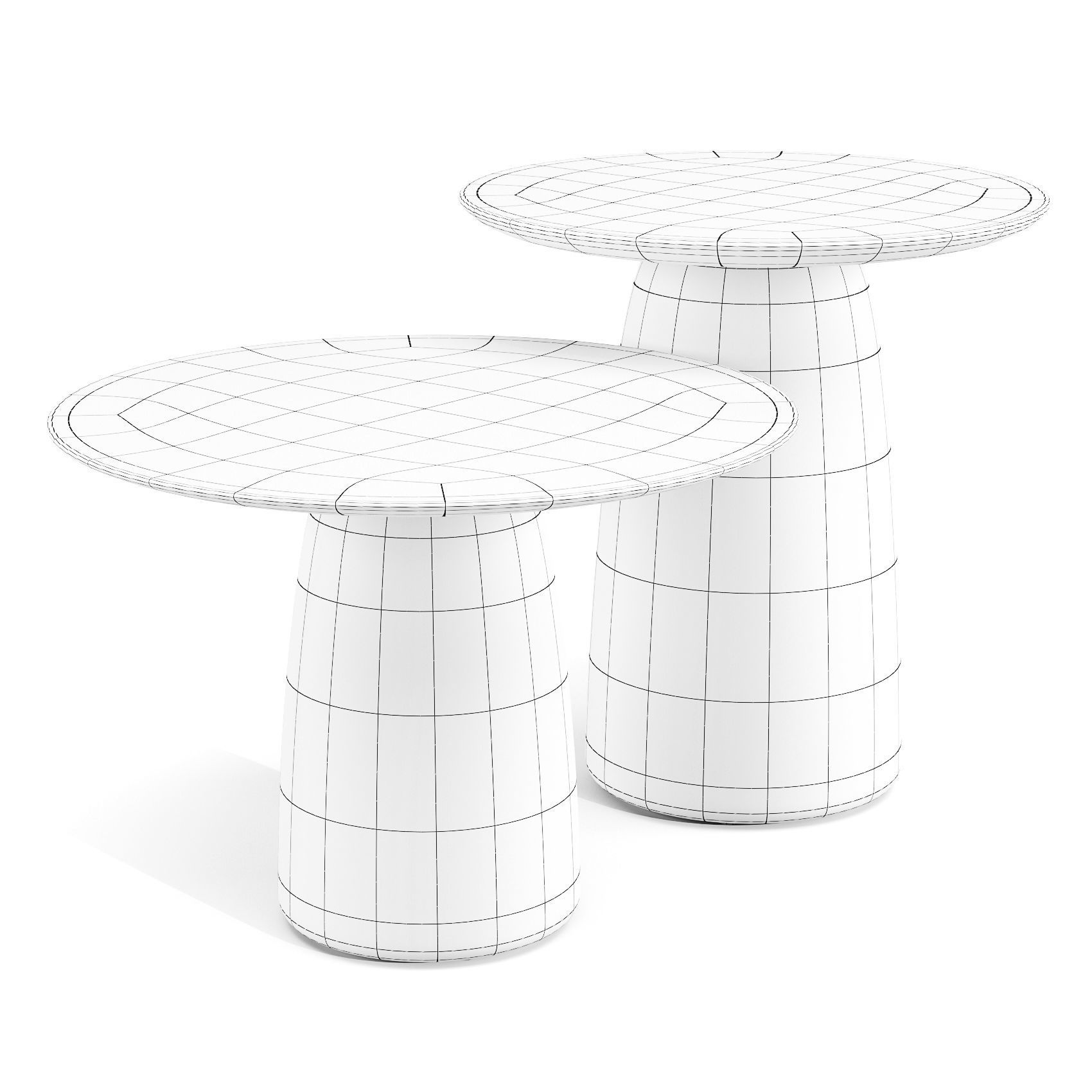 Tribu Dunes - Coffee and Side Table Low-poly 3D model_2