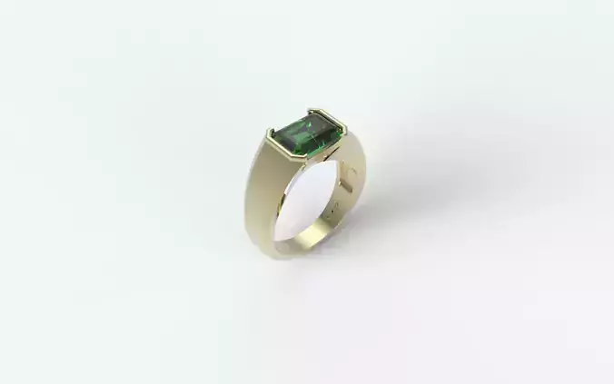 Emerald signet ring