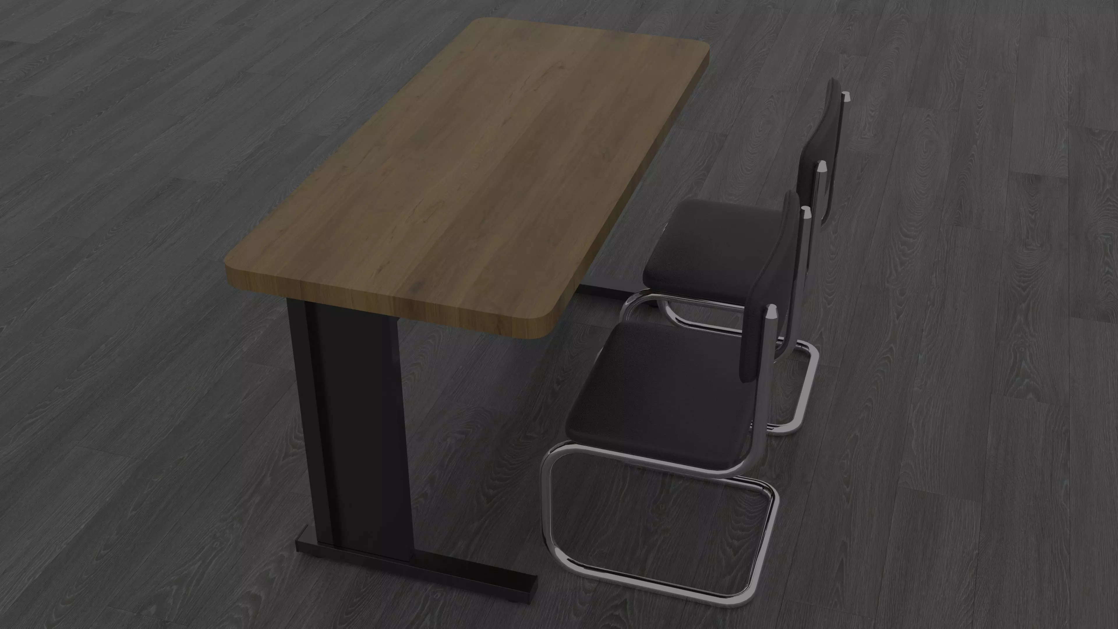 Table and Chair Free low-poly 3D model