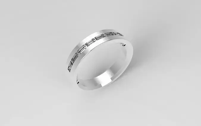 Baguette half eternity ring