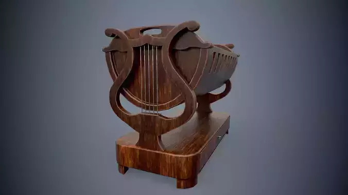 Stylized cradle for children bed PBR game ready Low-poly 3D model