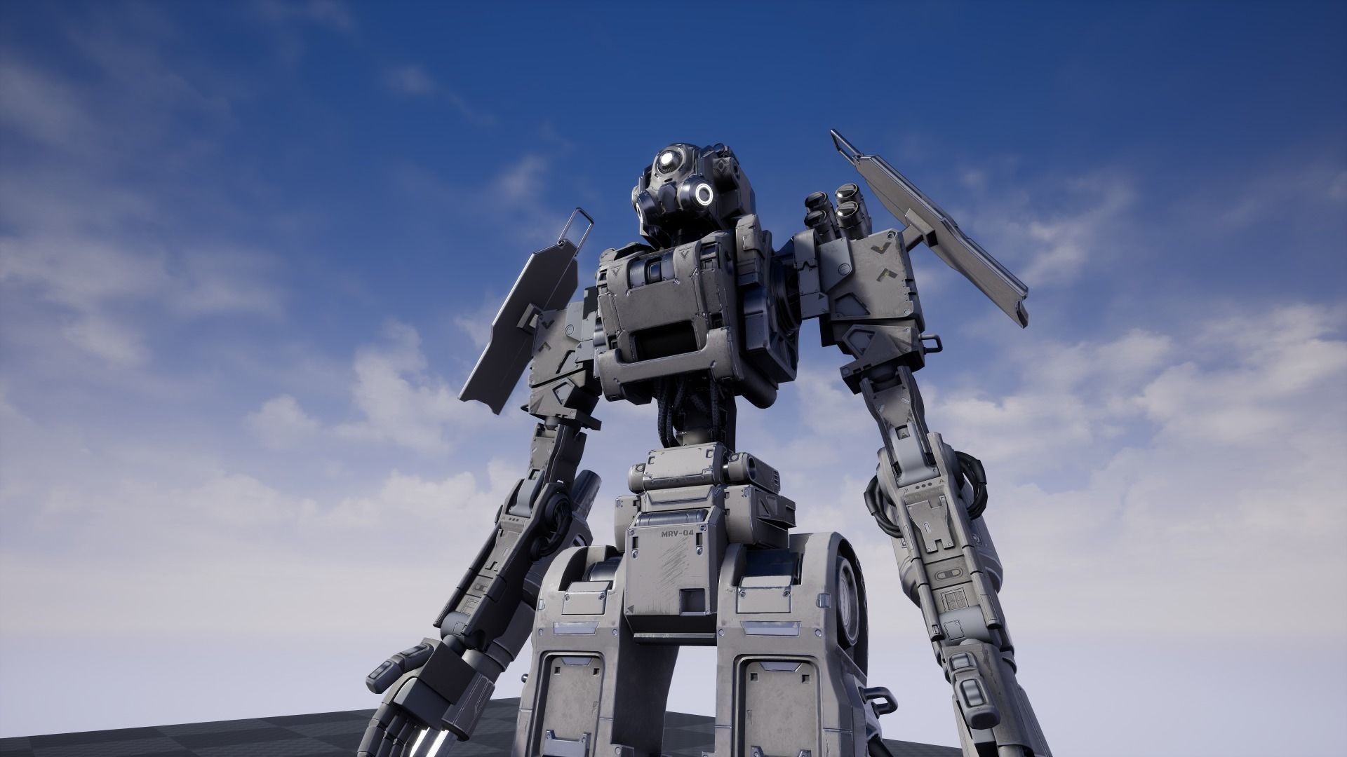 Military Robot Low-poly 3D model_19