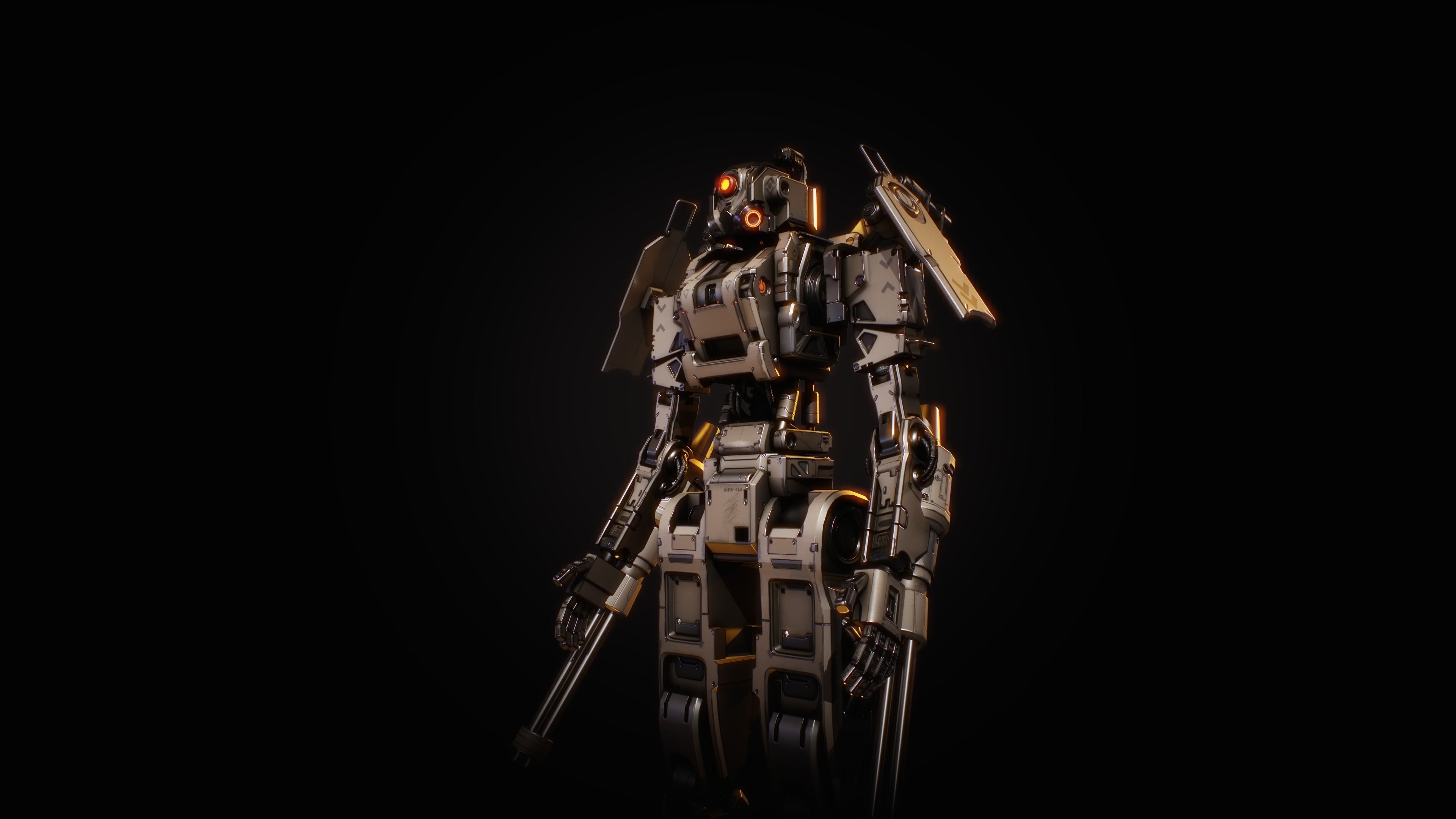 Military Robot Low-poly 3D model_10