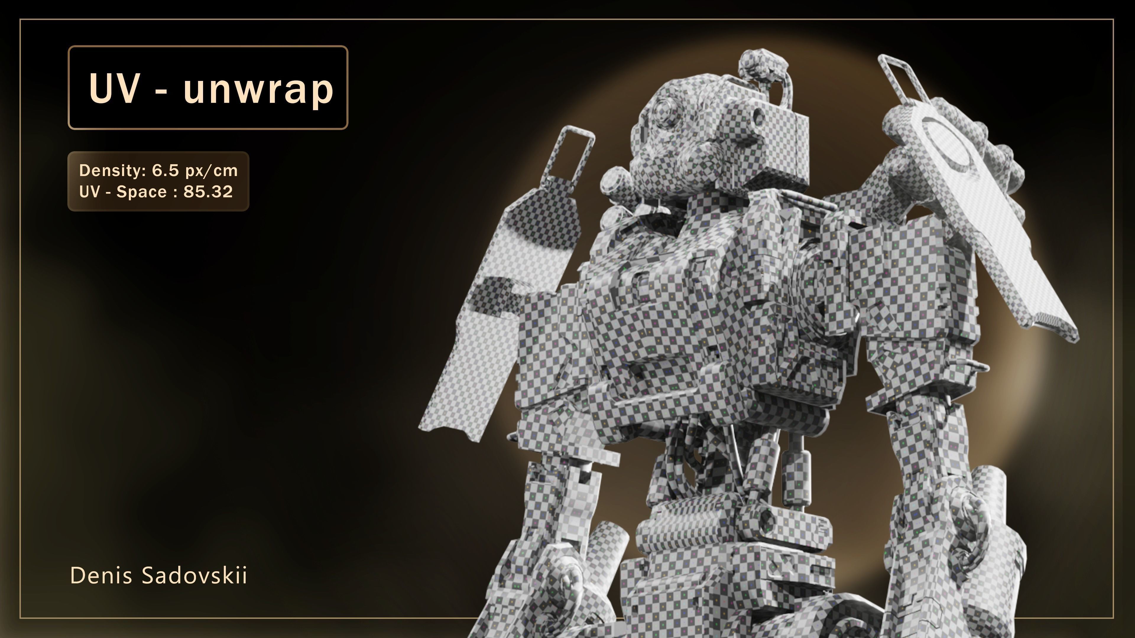 Military Robot Low-poly 3D model_7