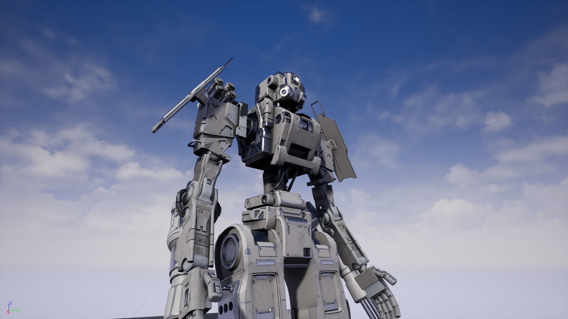 Military Robot Low-poly 3D model_22