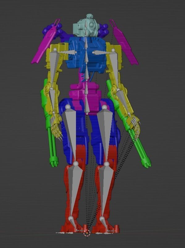 Military Robot Low-poly 3D model_14