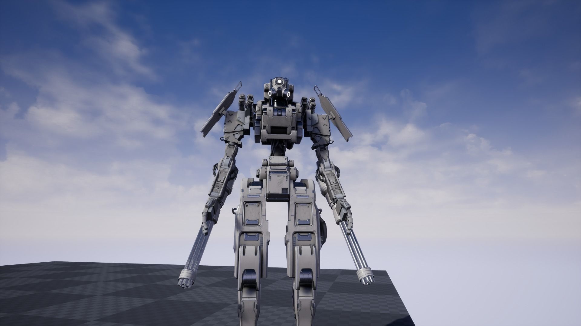 Military Robot Low-poly 3D model_18