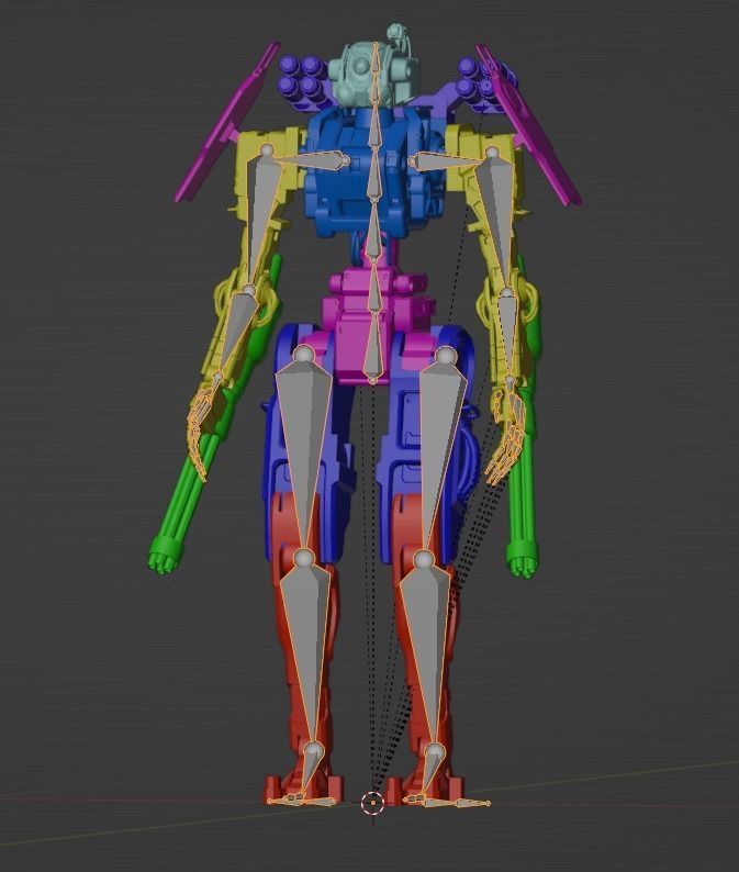 Military Robot Low-poly 3D model_13