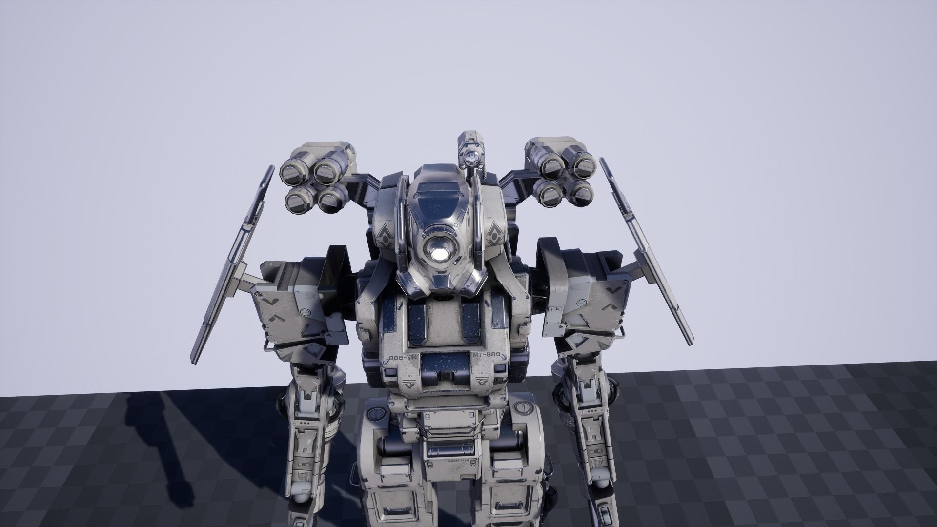 Military Robot Low-poly 3D model_24