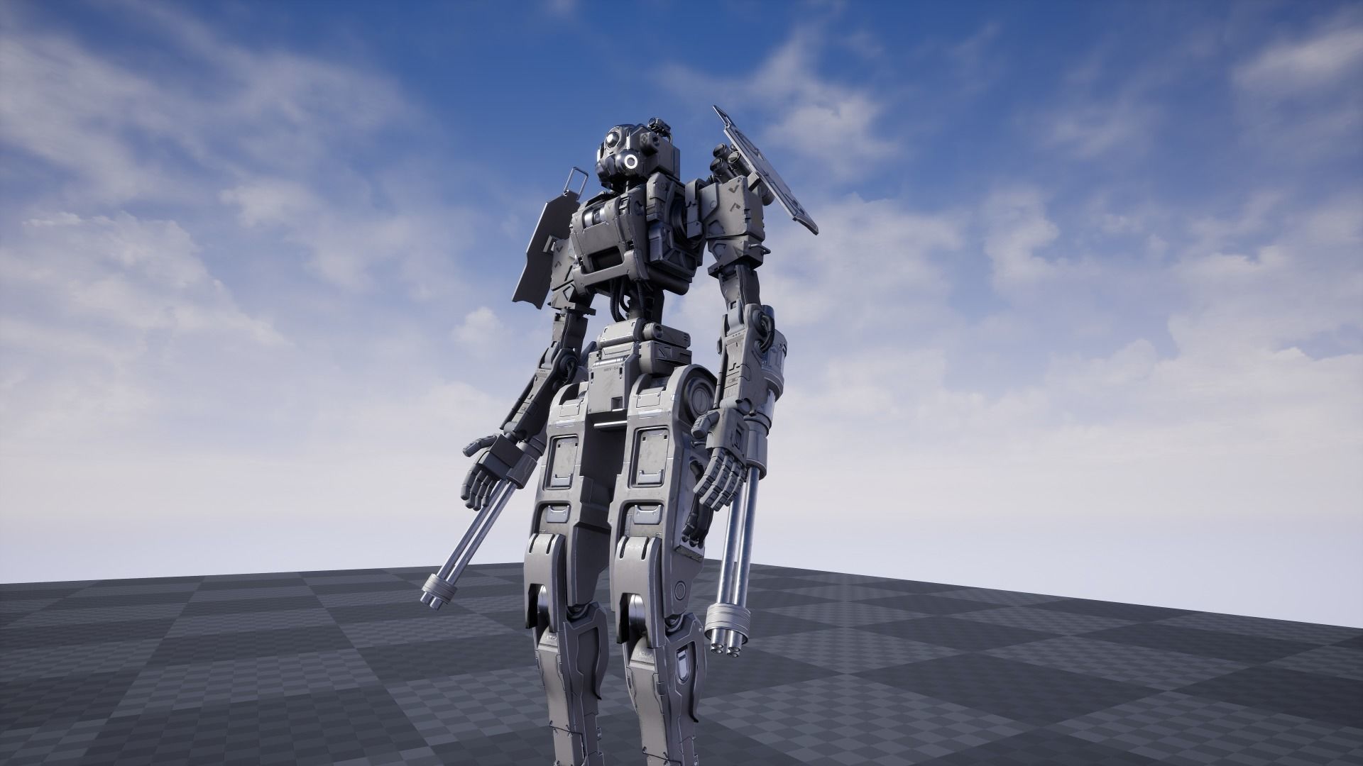 Military Robot Low-poly 3D model_17