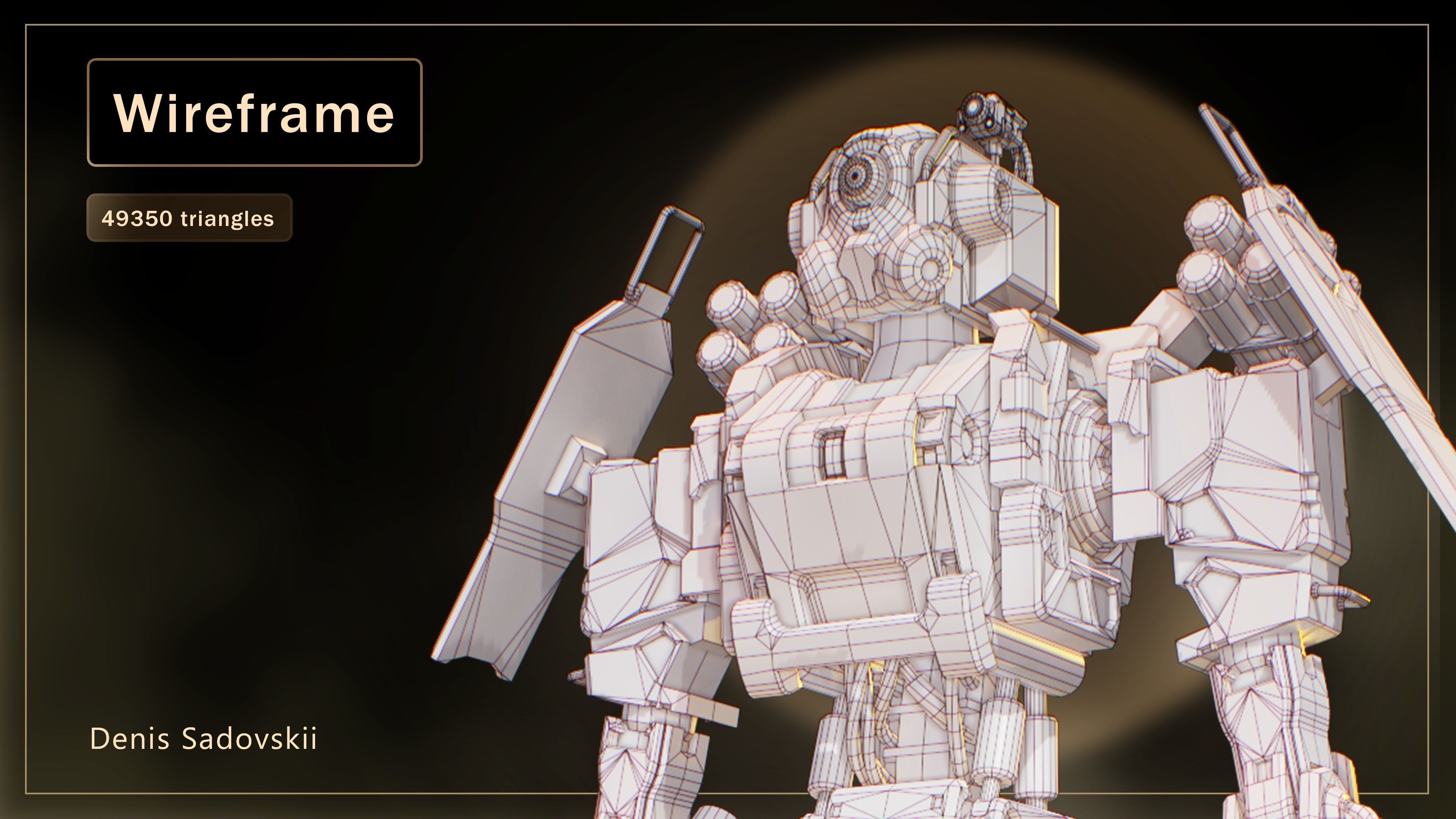 Military Robot Low-poly 3D model_6