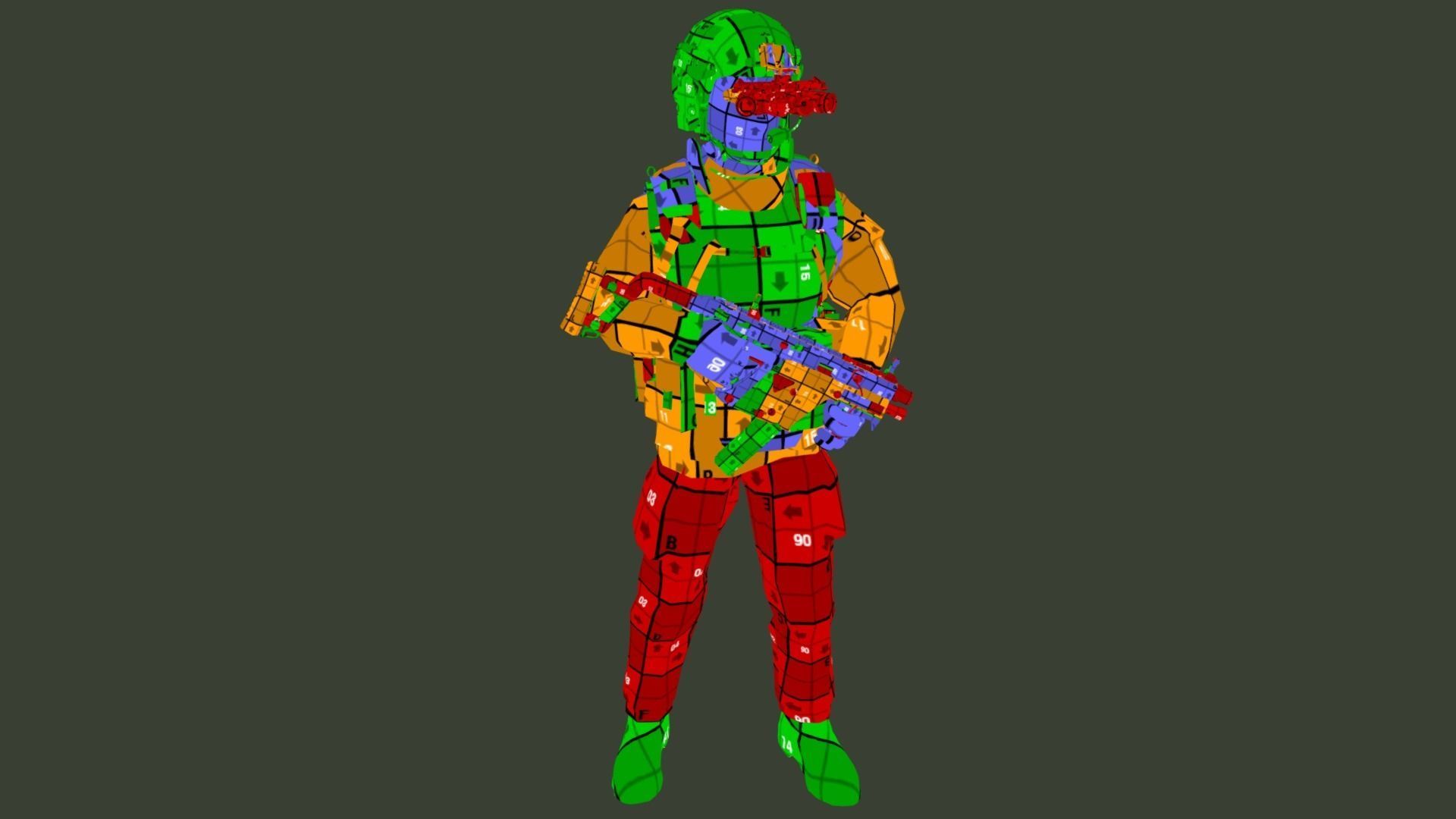 SWAT Operator free VR / AR / low-poly 3D model rigged | CGTrader