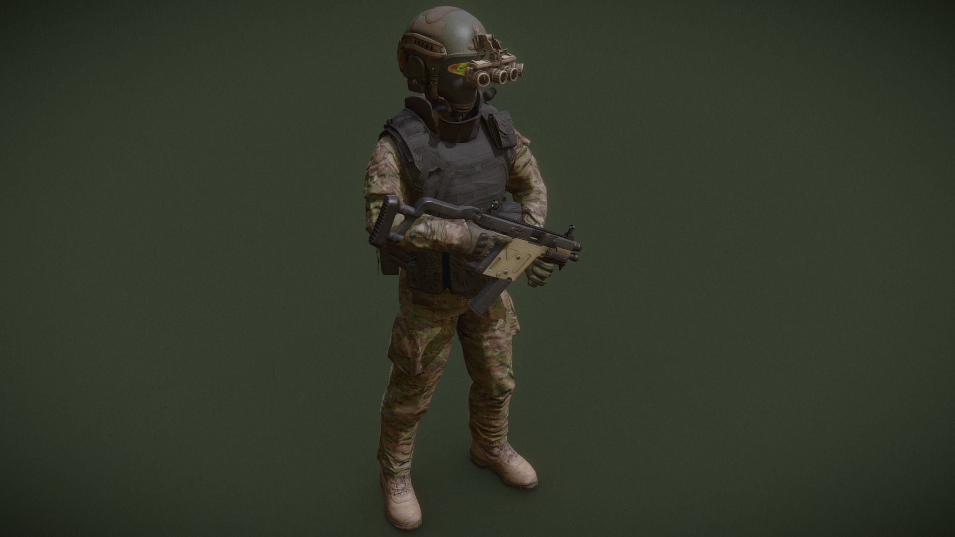SWAT Operator free VR / AR / low-poly 3D model rigged | CGTrader