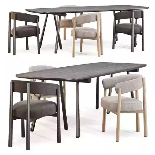 Dining Set Coedition Altay Table and Dalya Bridge Chair