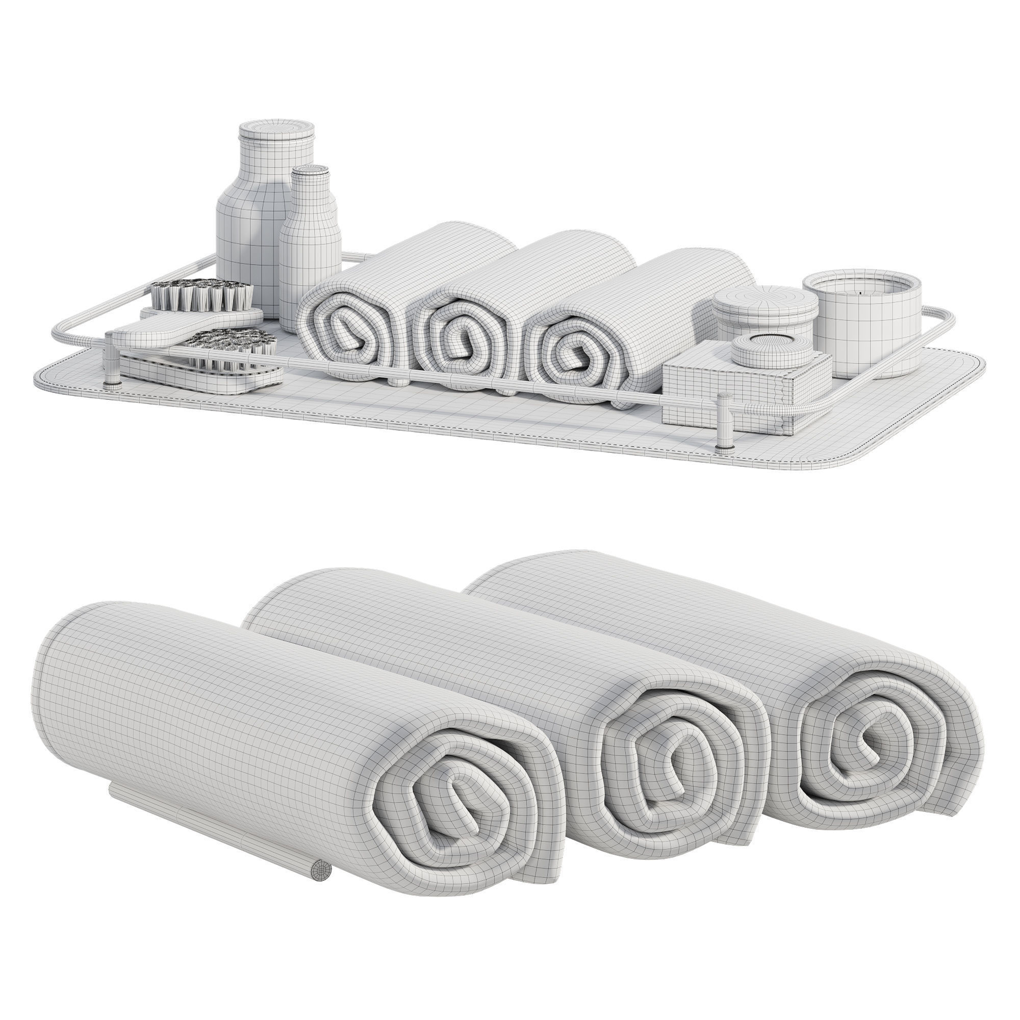 Bathroom Decorative Set 3D model_5