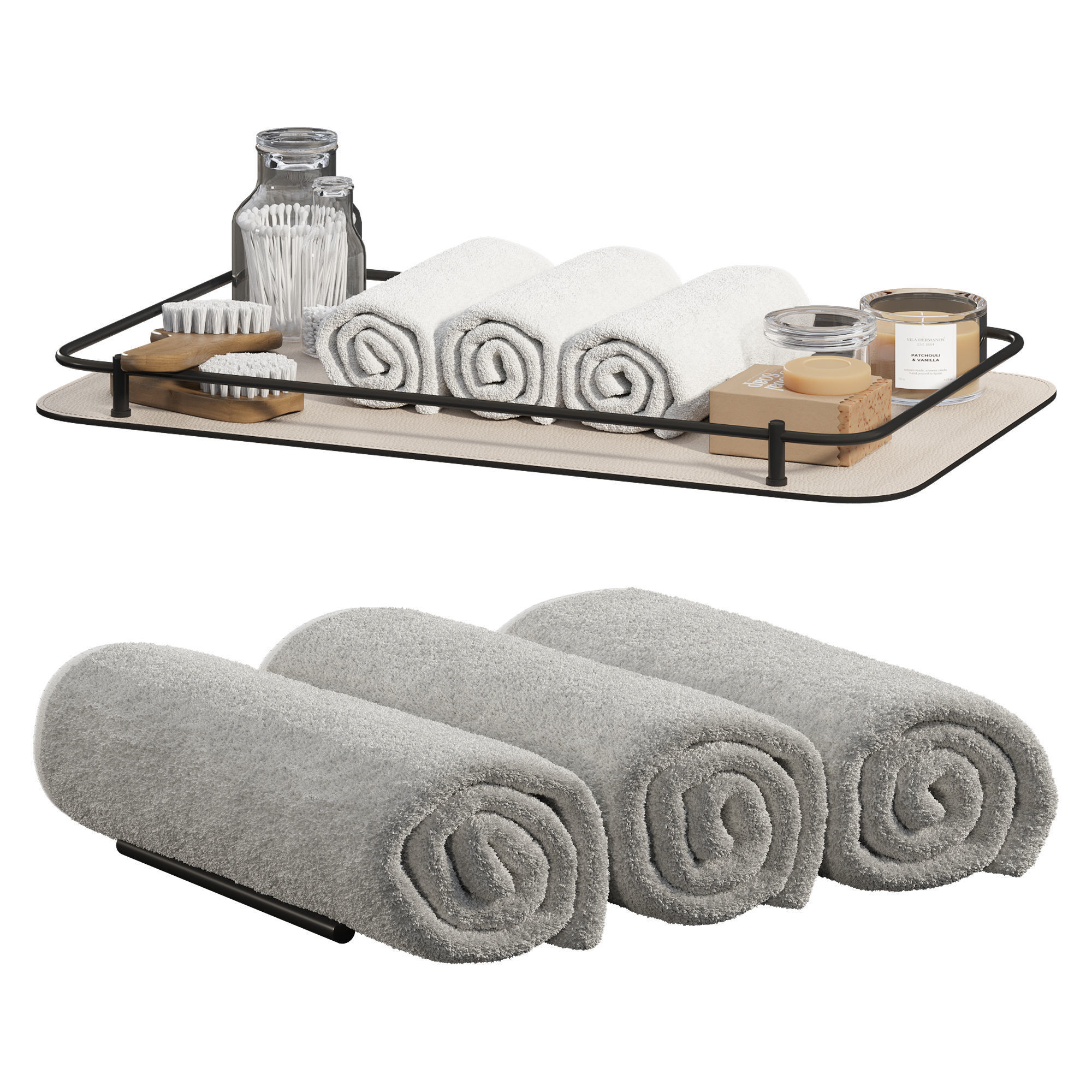 Bathroom Decorative Set 3D model_4