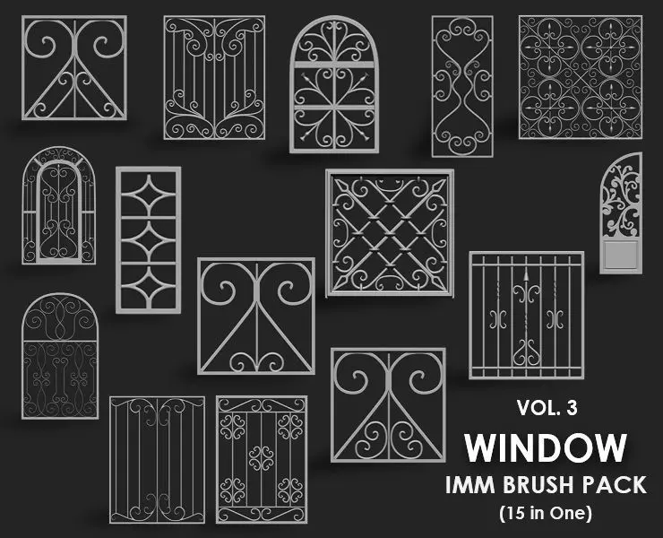 Window IMM Brush Pack 15 in One Vol 3 3D model