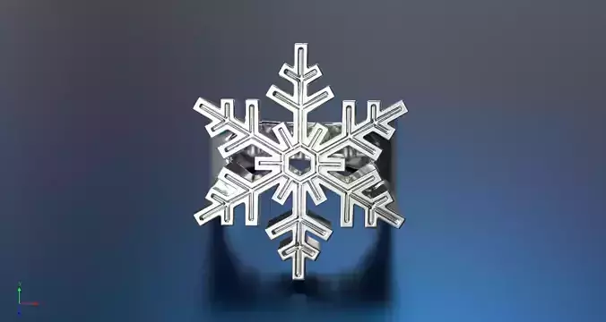 ring New Years Christmas Snowflake 3D print model