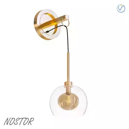 NOSTOR gold wall light with glass ball