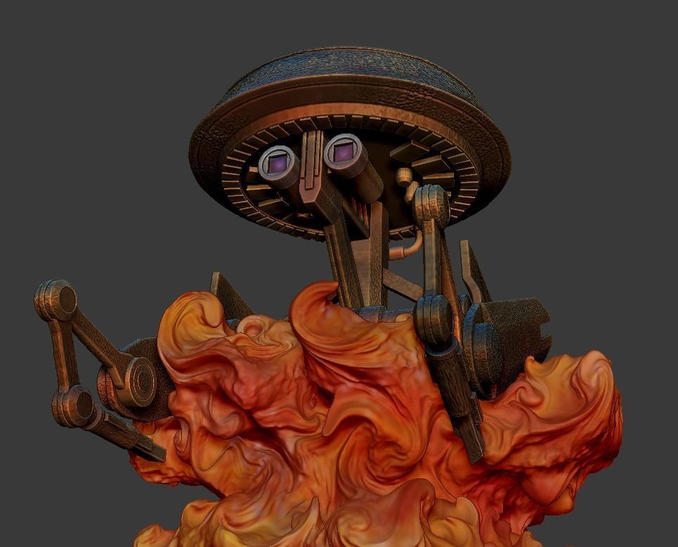 mustafar droid diorama 3D print model_1