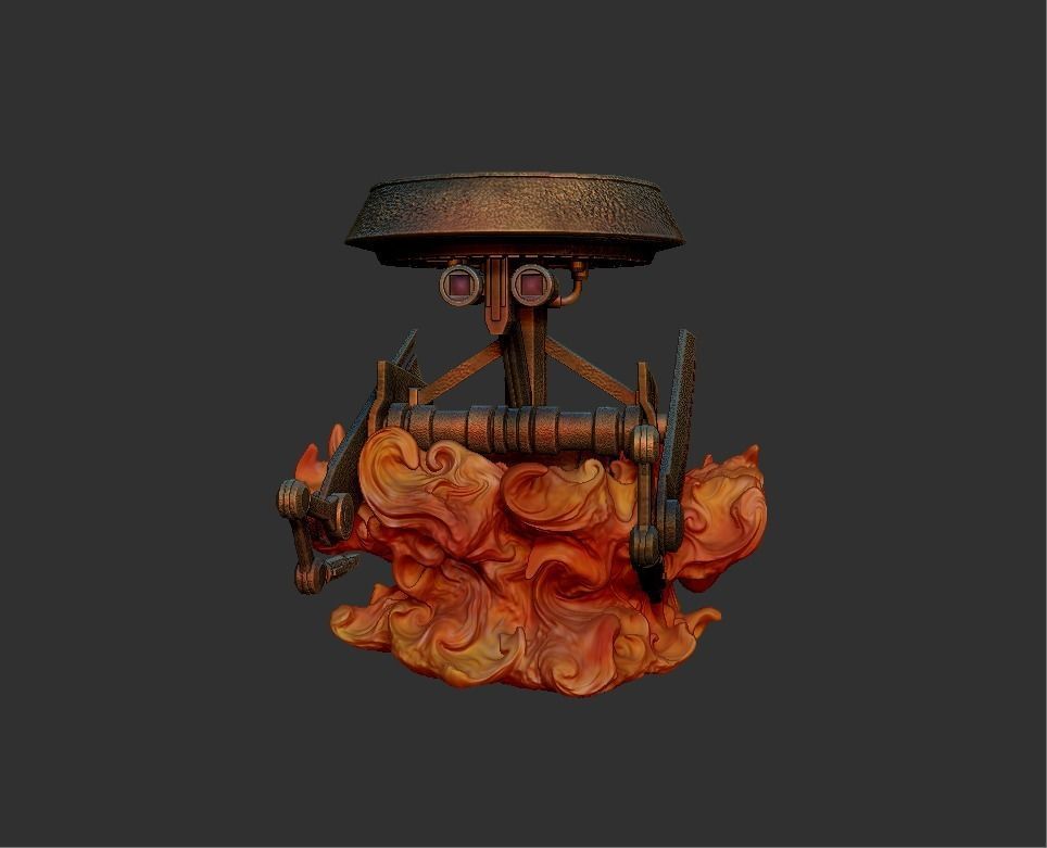 mustafar droid diorama 3D print model_2