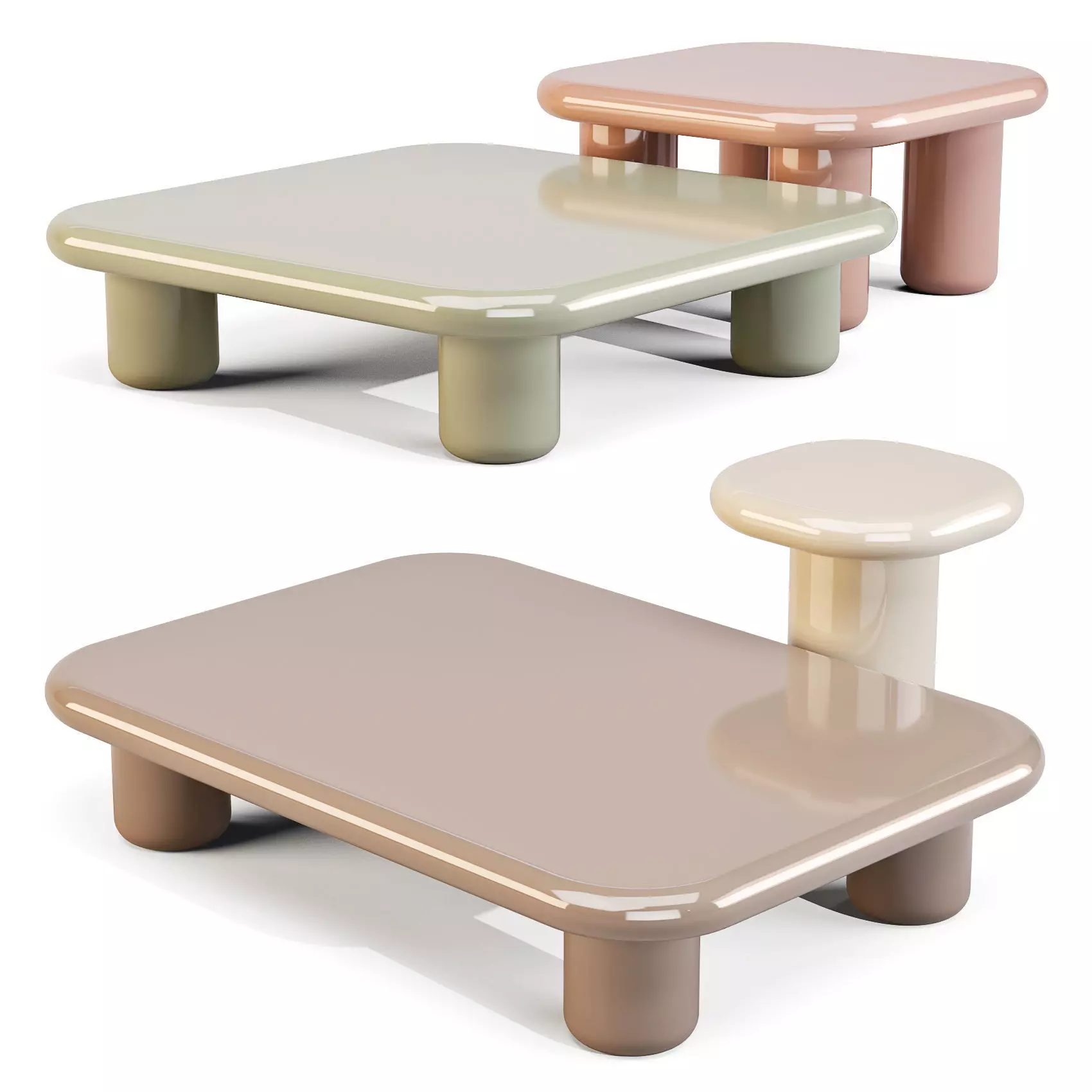 Mogg Bilbao - Coffee and Side Tables Low-poly 3D model